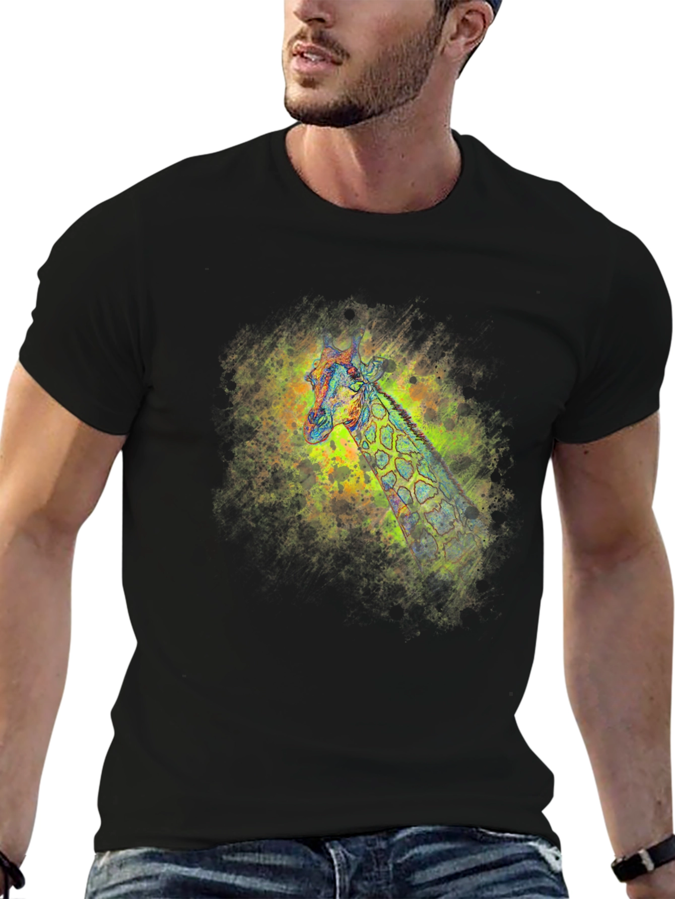 Cool Giraffe Graphic T-Shirt - Artistic Design