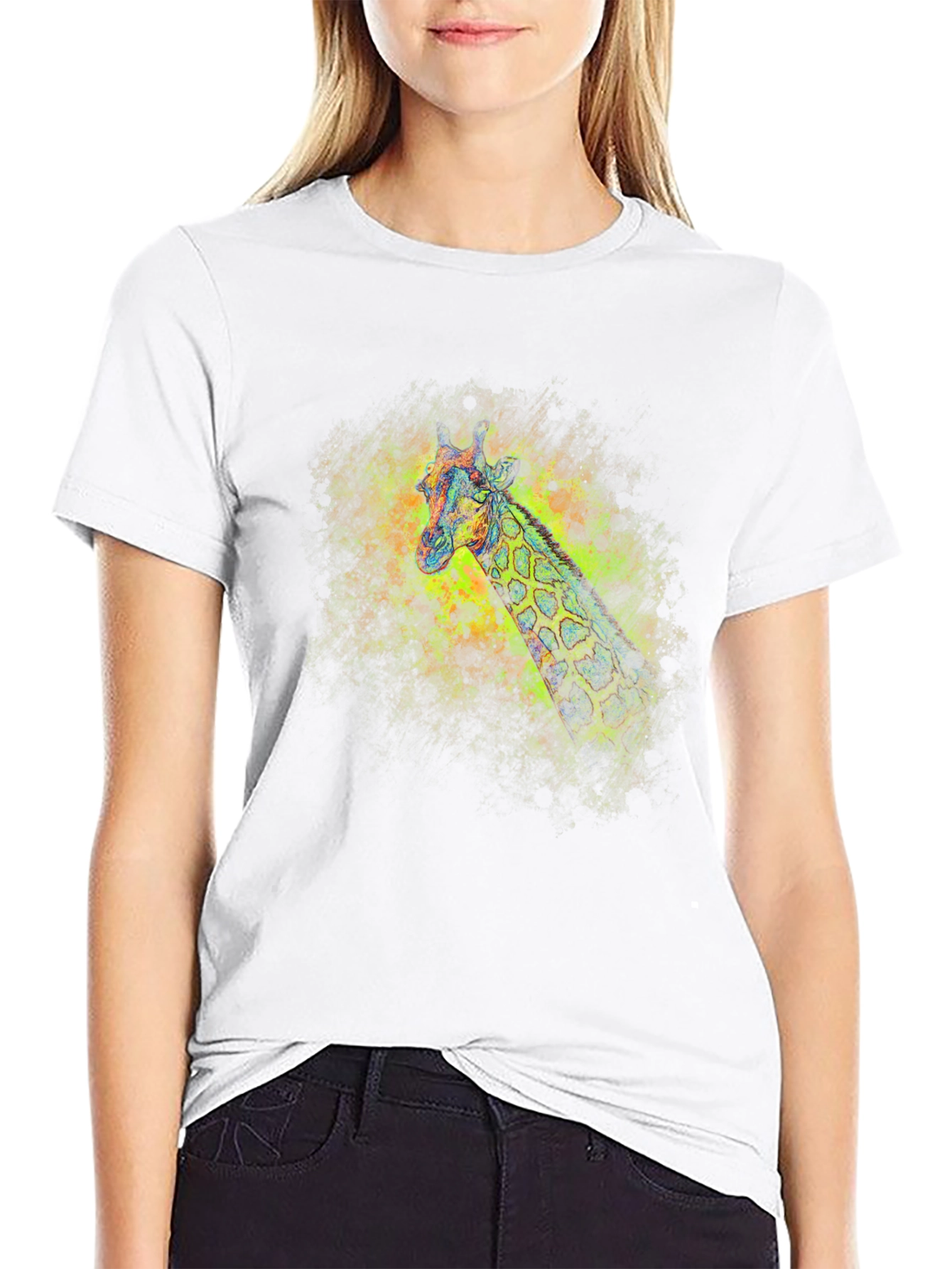 Cool Giraffe Graphic T-Shirt - Artistic Design