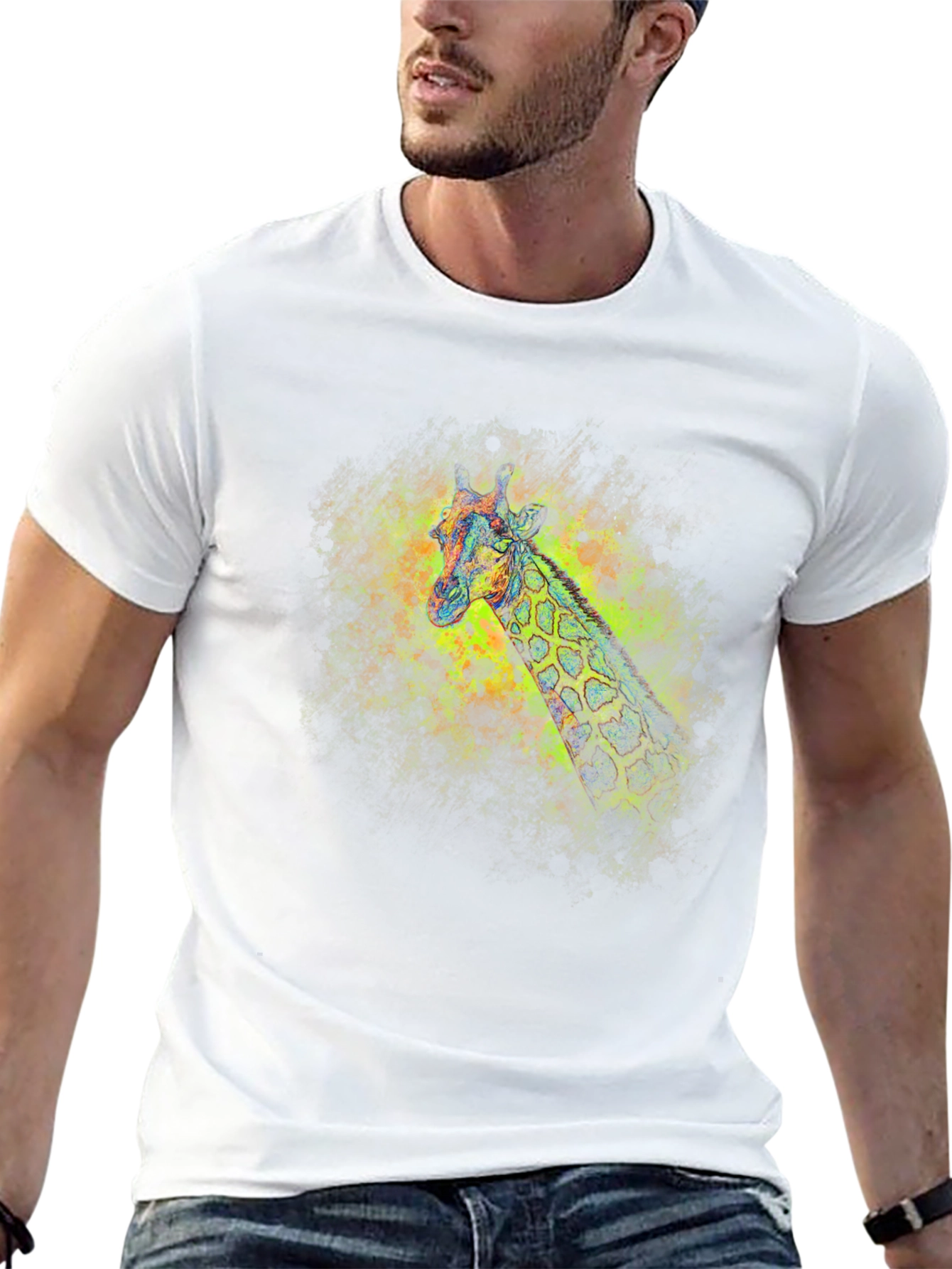 Cool Giraffe Graphic T-Shirt - Artistic Design