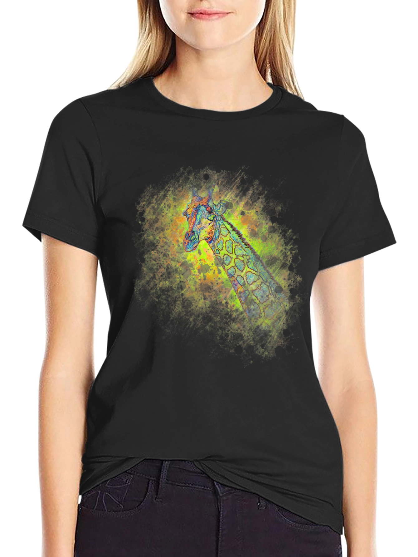 Cool Giraffe Graphic T-Shirt - Artistic Design