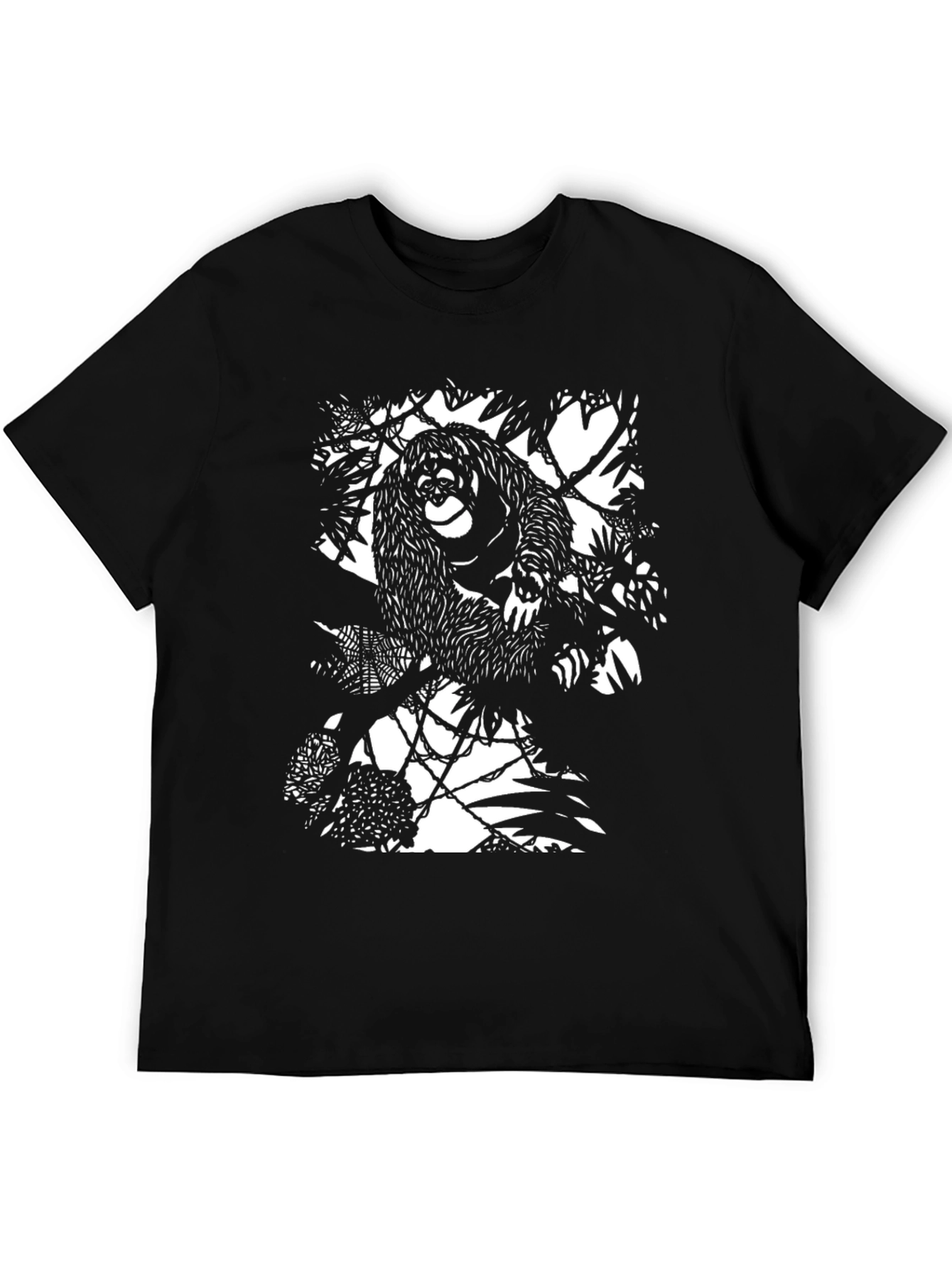 Orangutan Silhouette Tee - Black Graphic T-Shirt