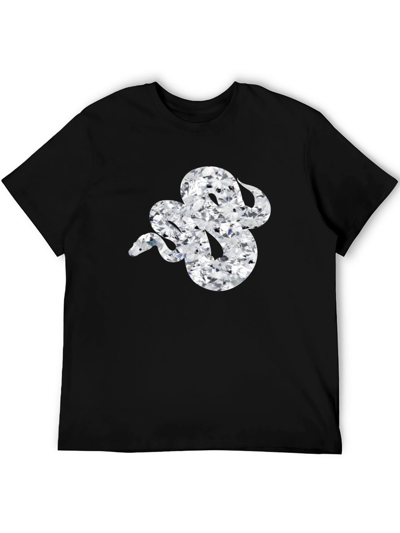 Diamond Snake Graphic Tee - Sleek Black