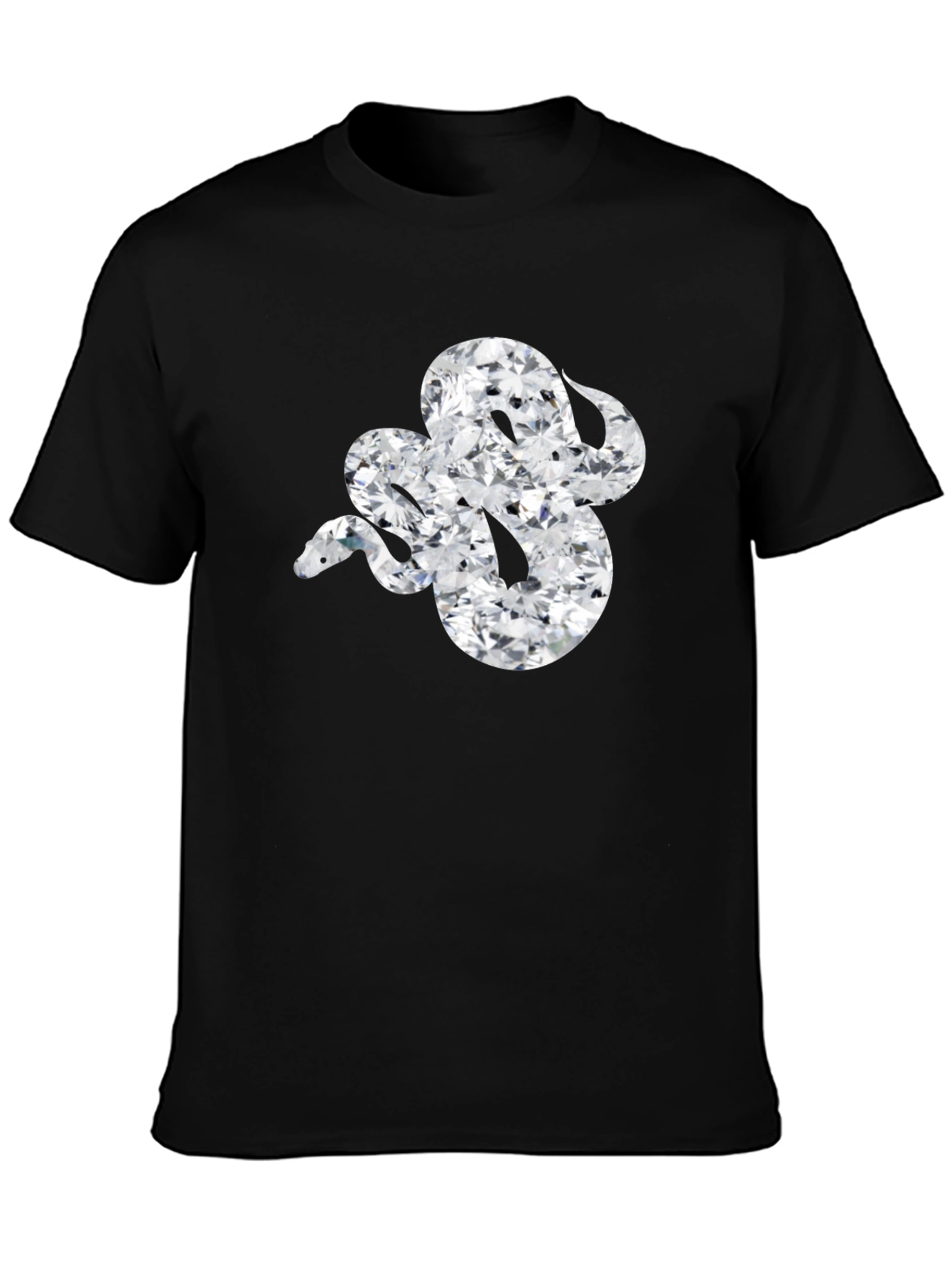 Diamond Snake Graphic Tee - Sleek Black