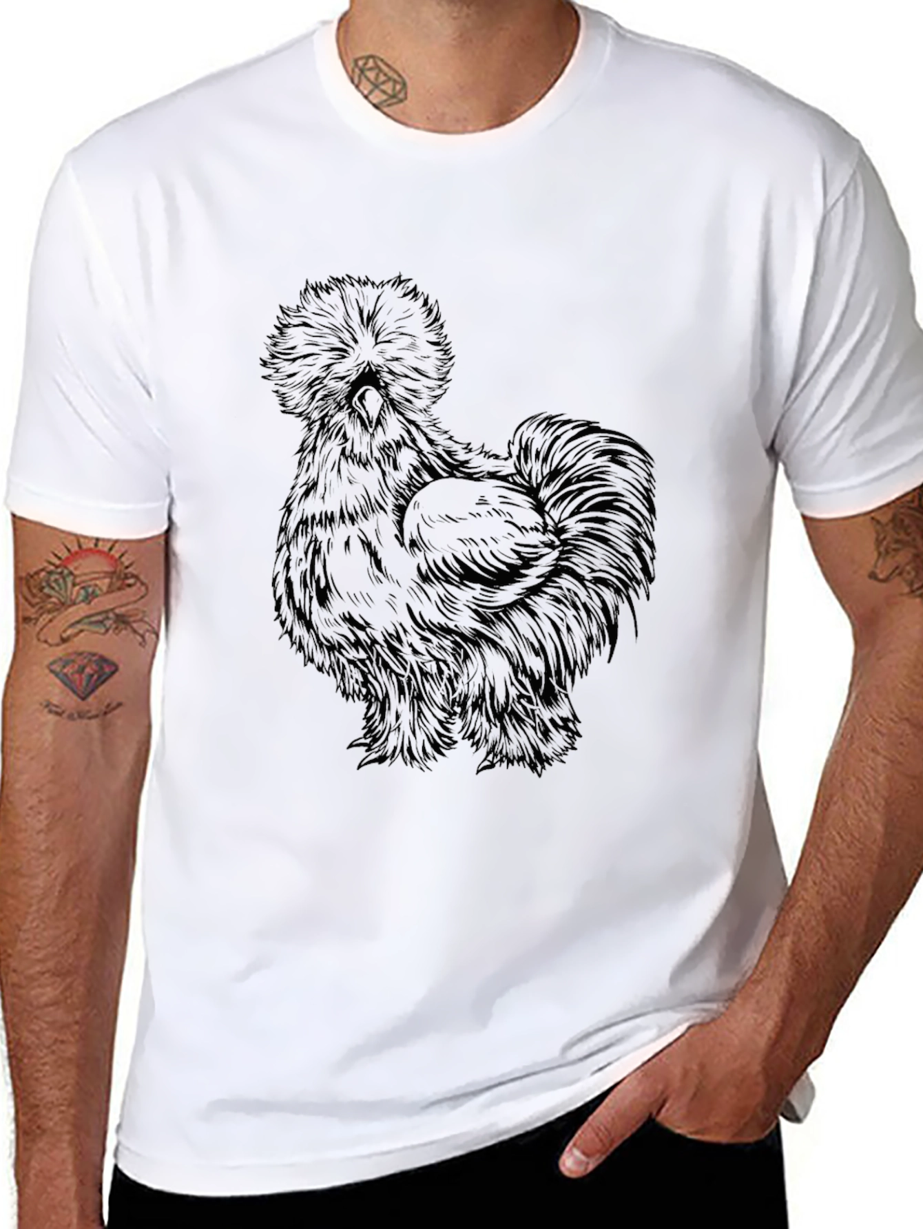 Black Silkie Chicken Graphic T-Shirt