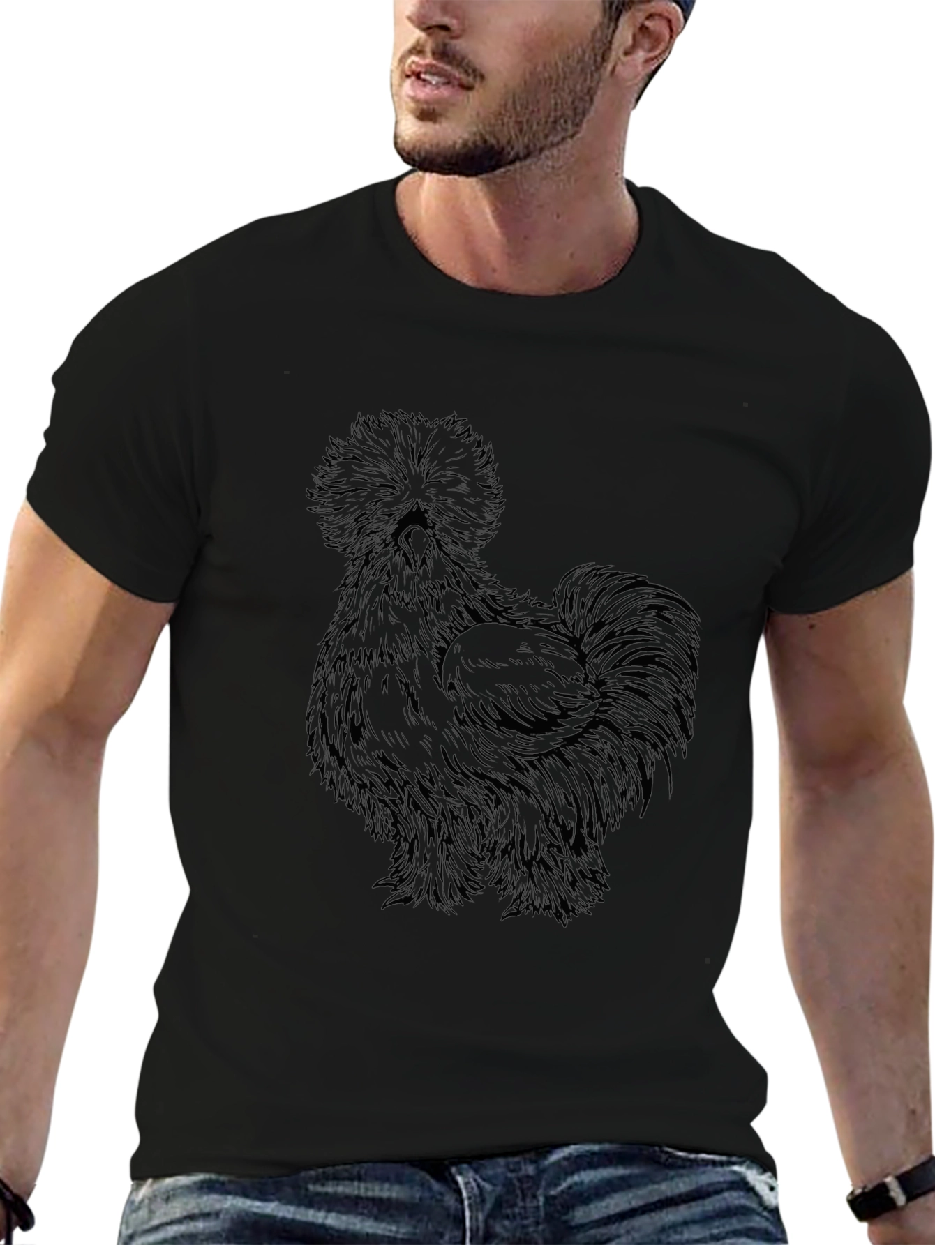 Black Silkie Chicken Graphic T-Shirt