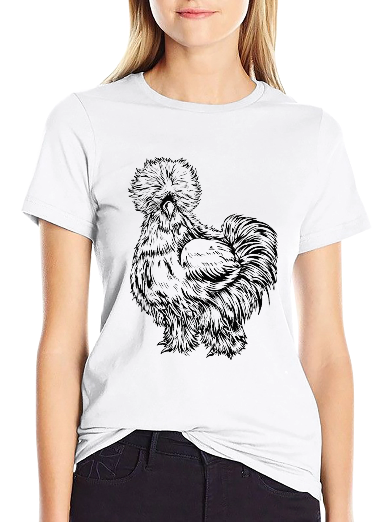 Black Silkie Chicken Graphic T-Shirt