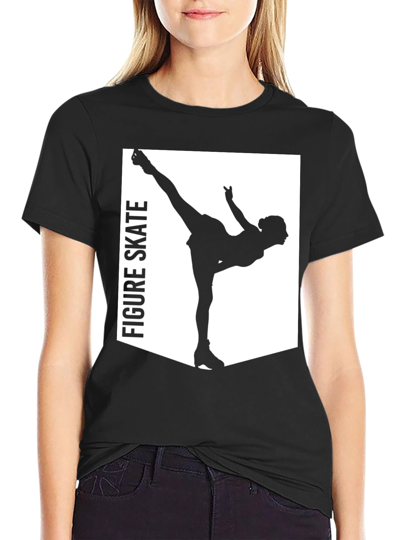 Figure Skate Graphic Tee - Black T-Shirt