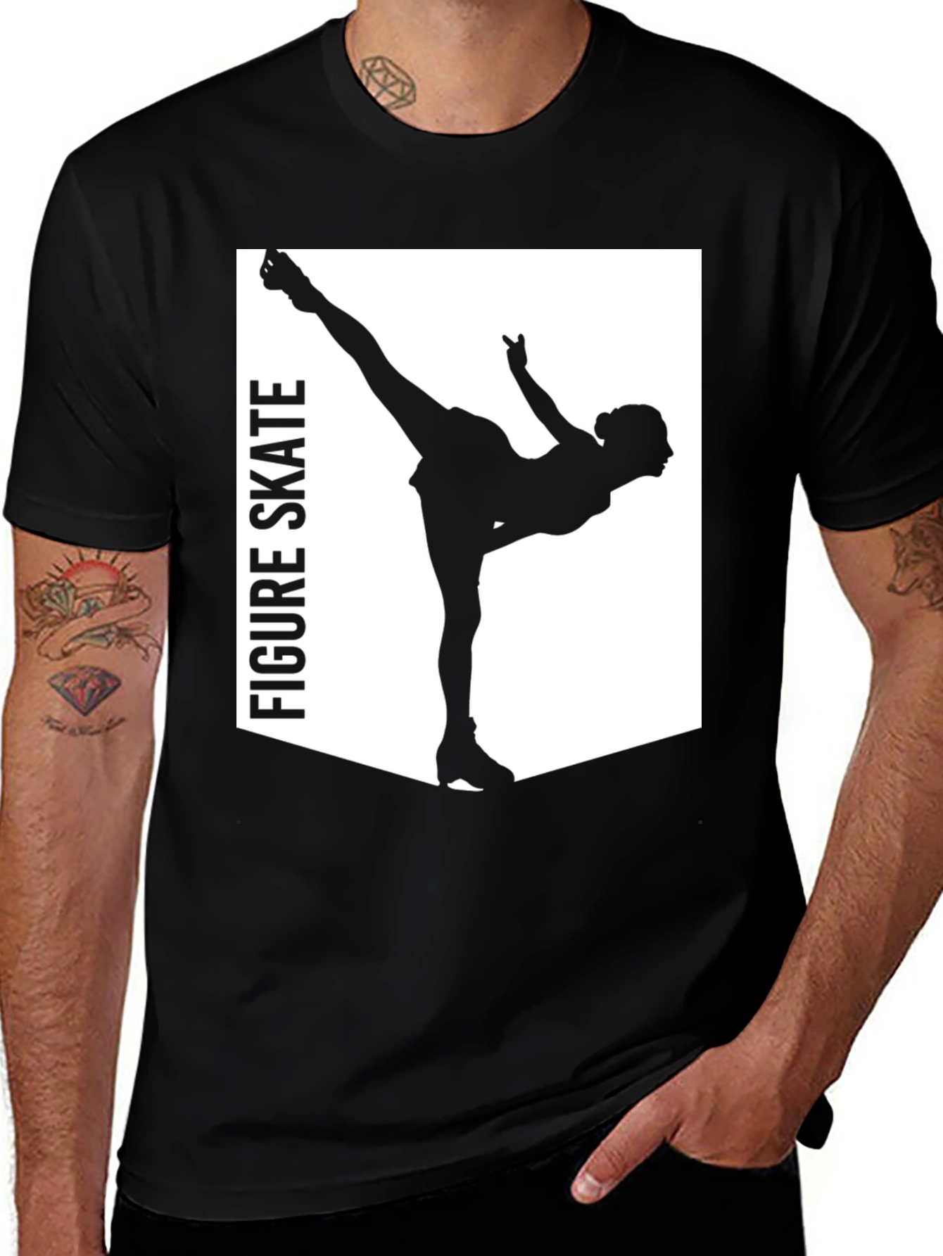 Figure Skate Graphic Tee - Black T-Shirt