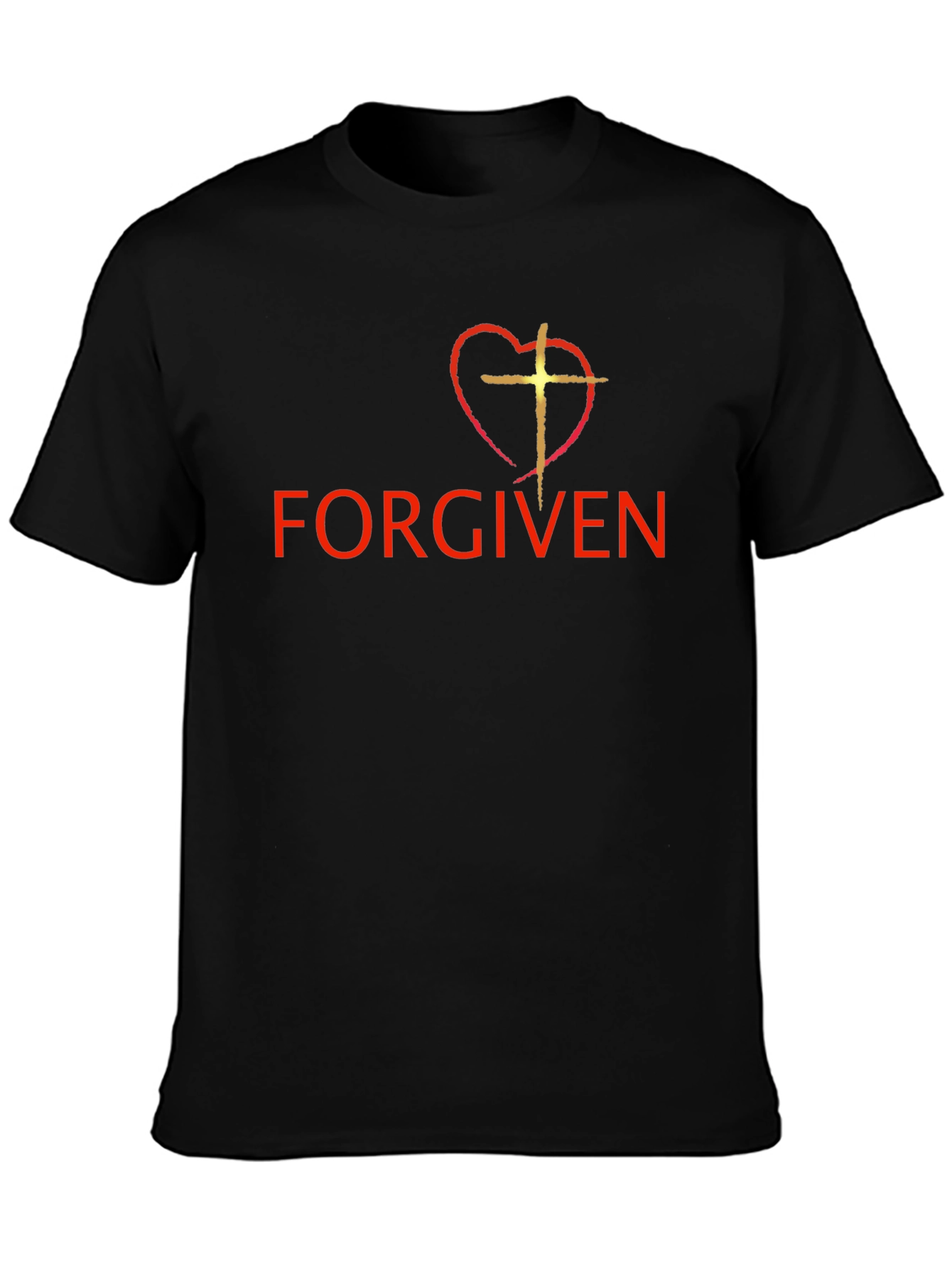 Forgiven Heart Cross Graphic T-Shirt