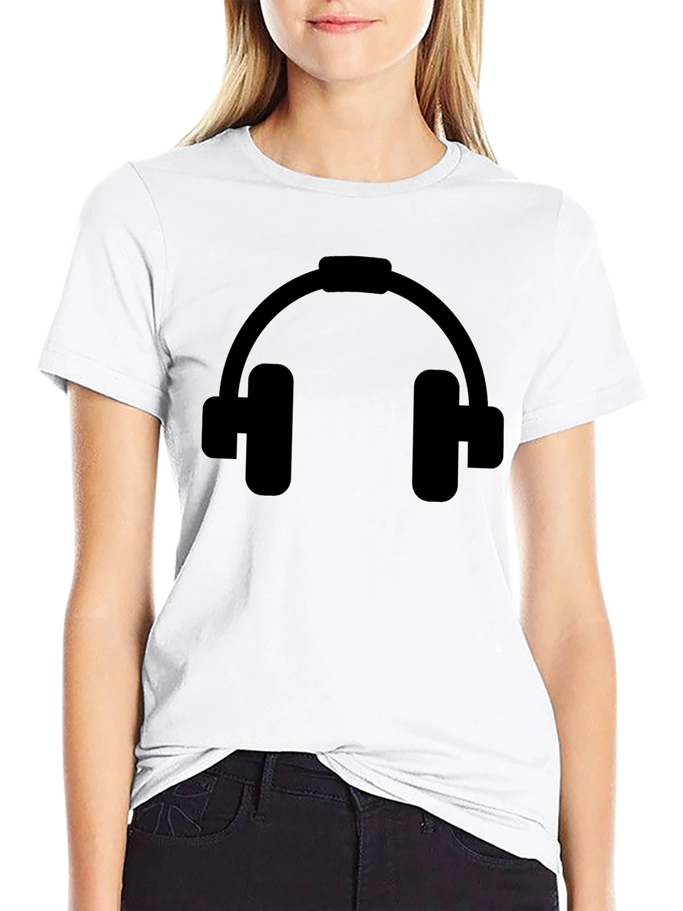 Headphone Graphic Black T-Shirt
