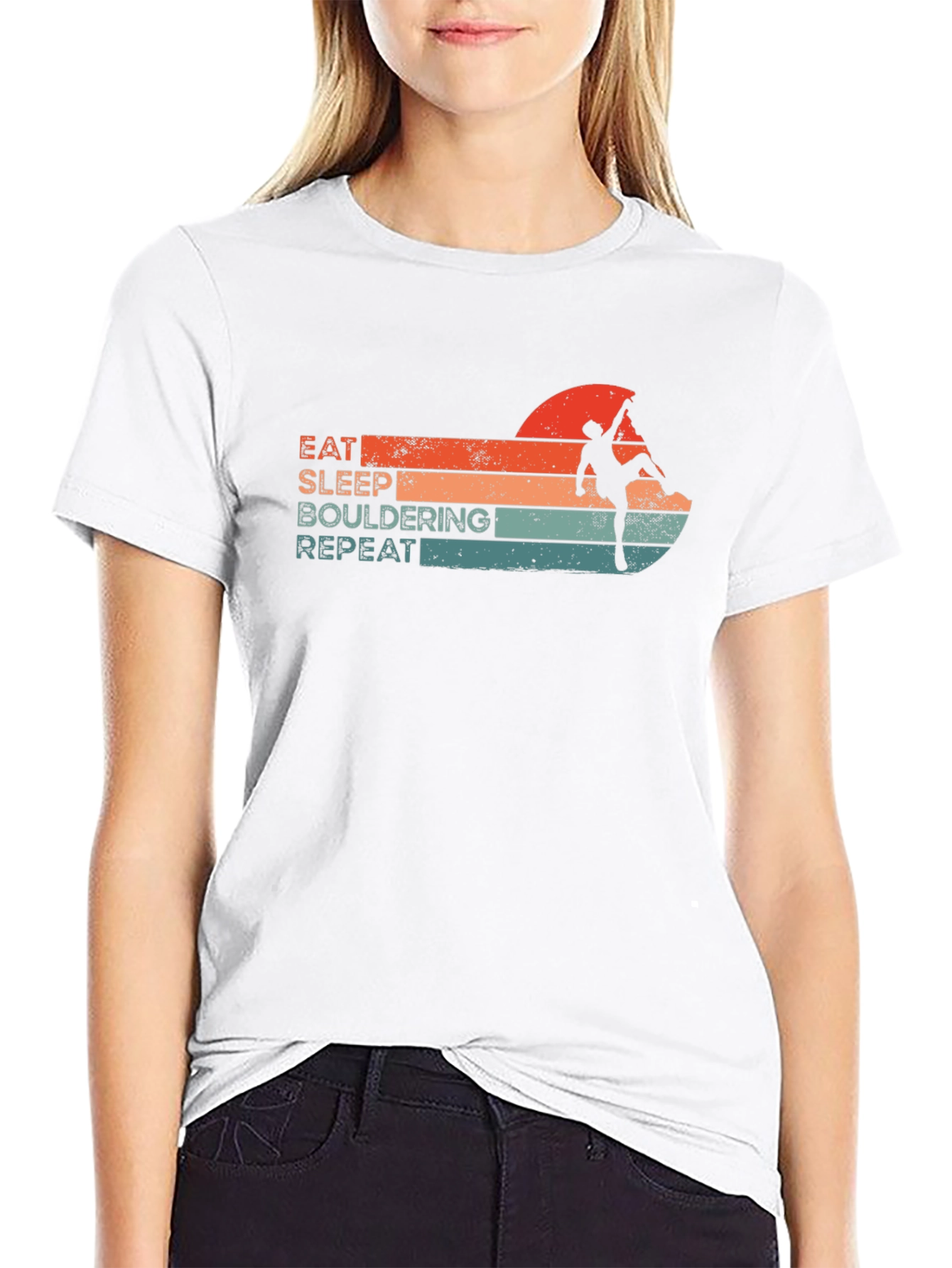 Eat Sleep Bouldering Repeat Graphic Tee