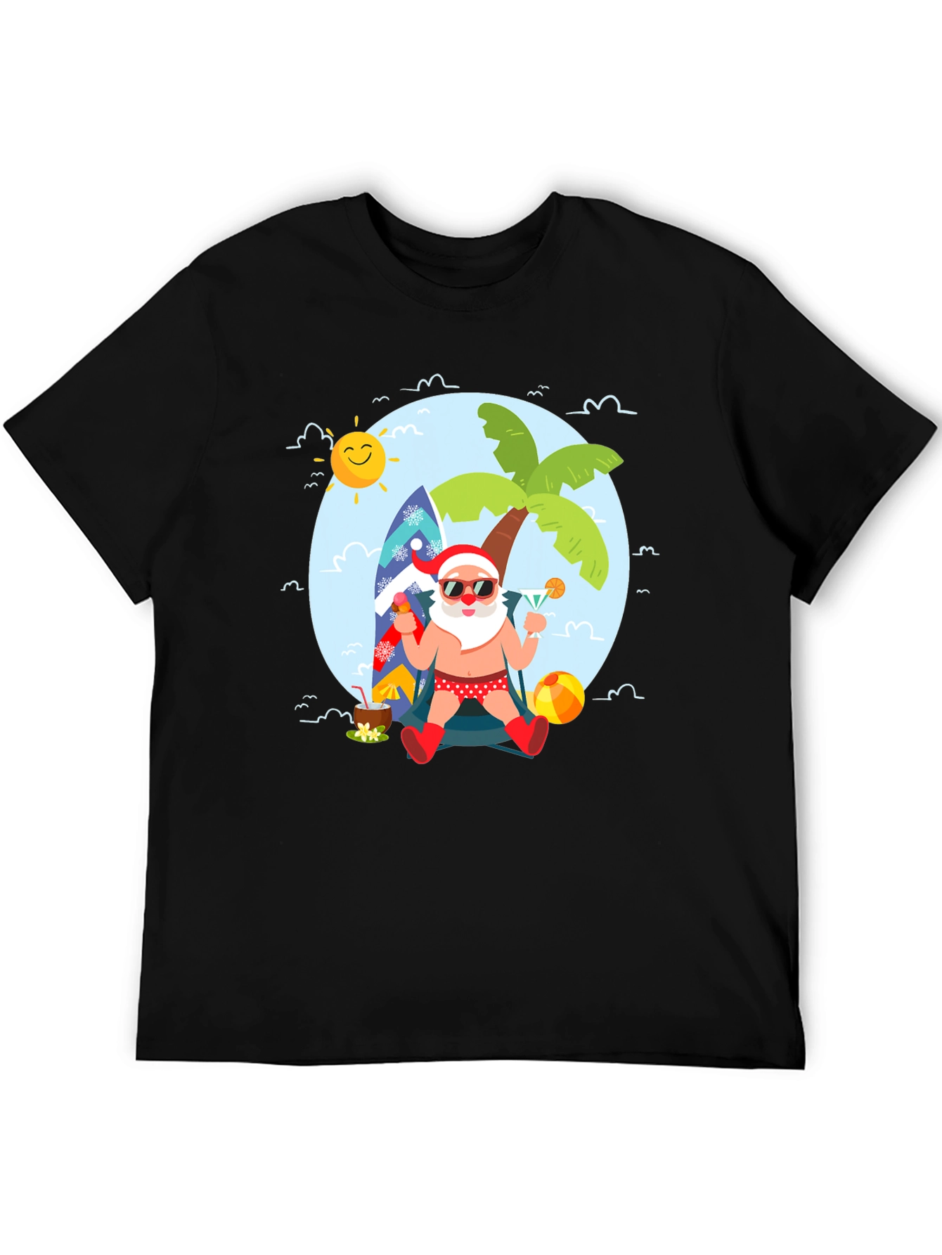 Tropical Santa T-Shirt: Beach Holiday Design