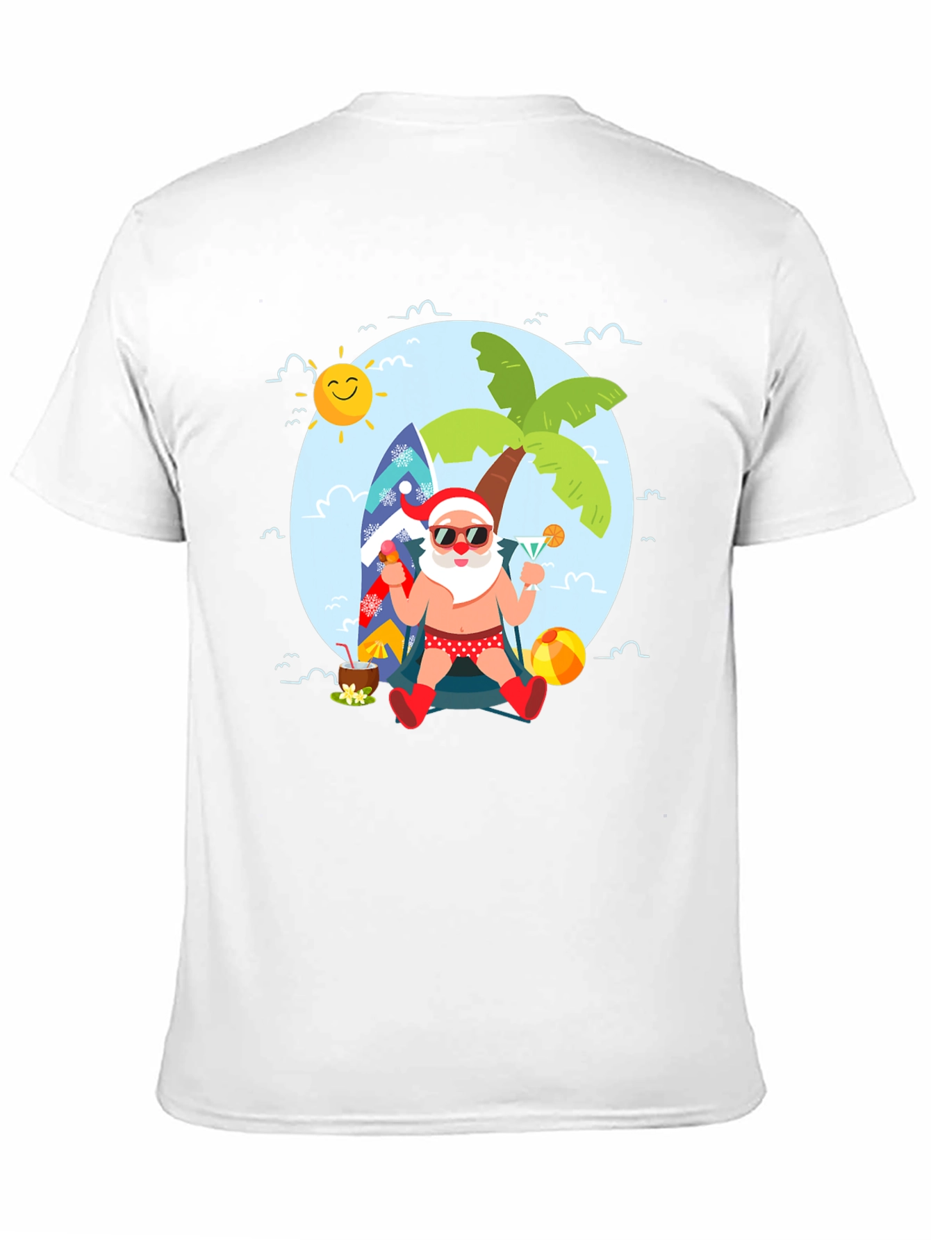 Tropical Santa T-Shirt: Beach Holiday Design