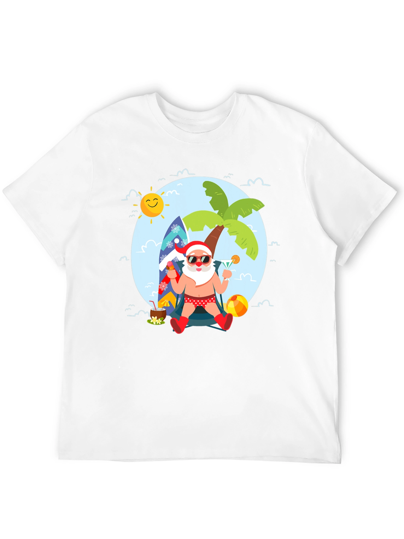 Tropical Santa T-Shirt: Beach Holiday Design