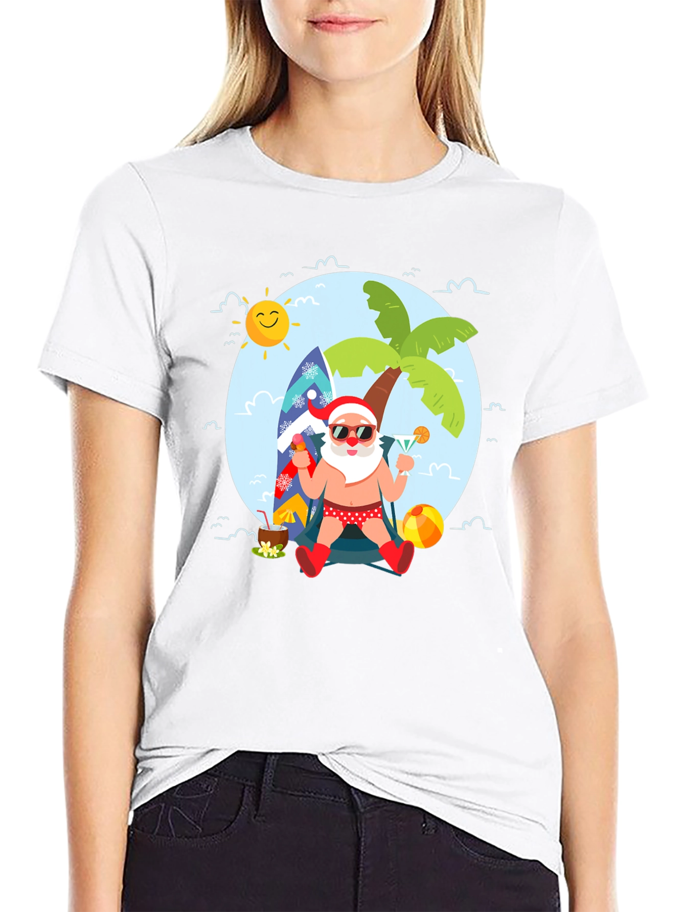 Tropical Santa T-Shirt: Beach Holiday Design
