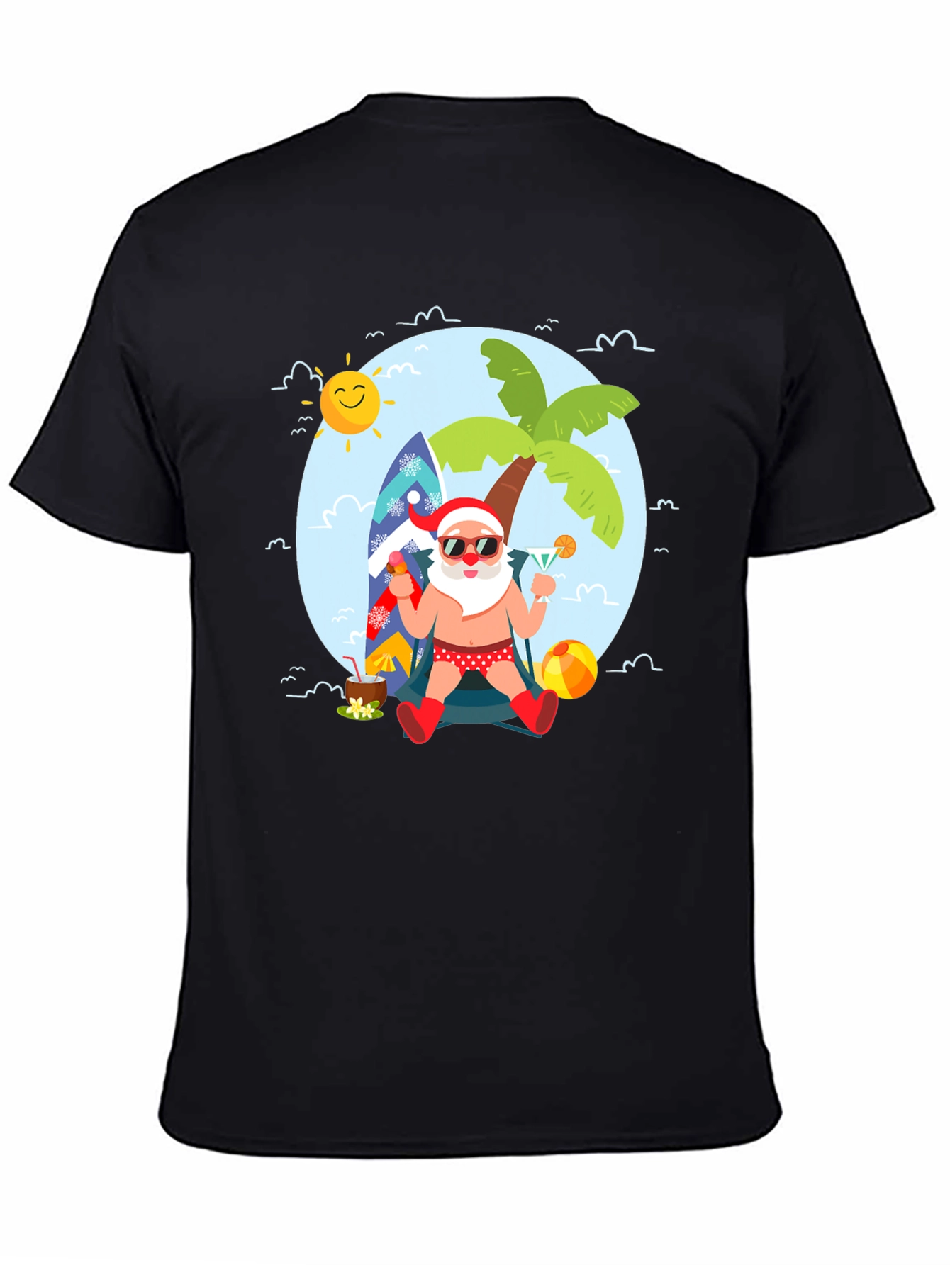 Tropical Santa T-Shirt: Beach Holiday Design