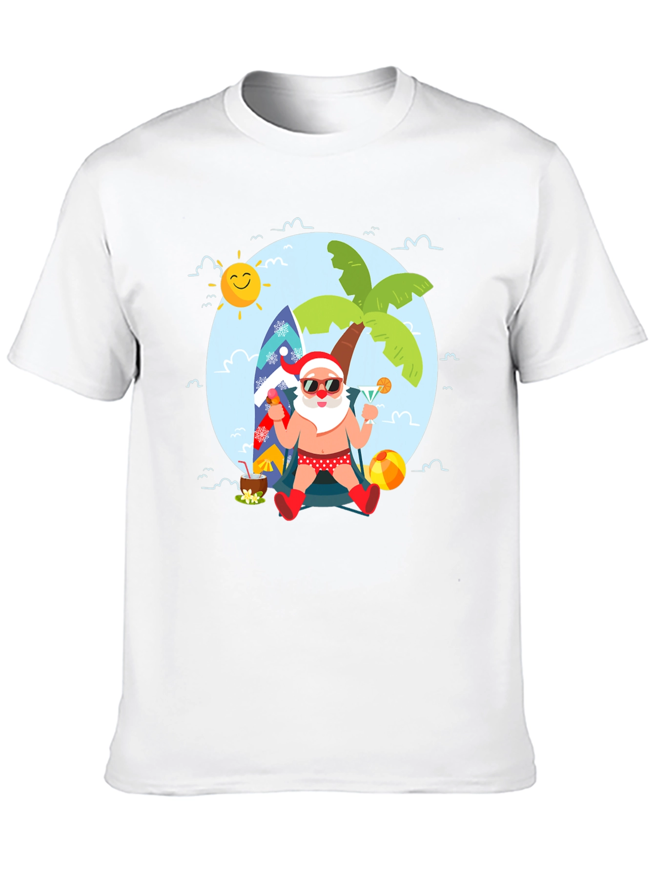 Tropical Santa T-Shirt: Beach Holiday Design
