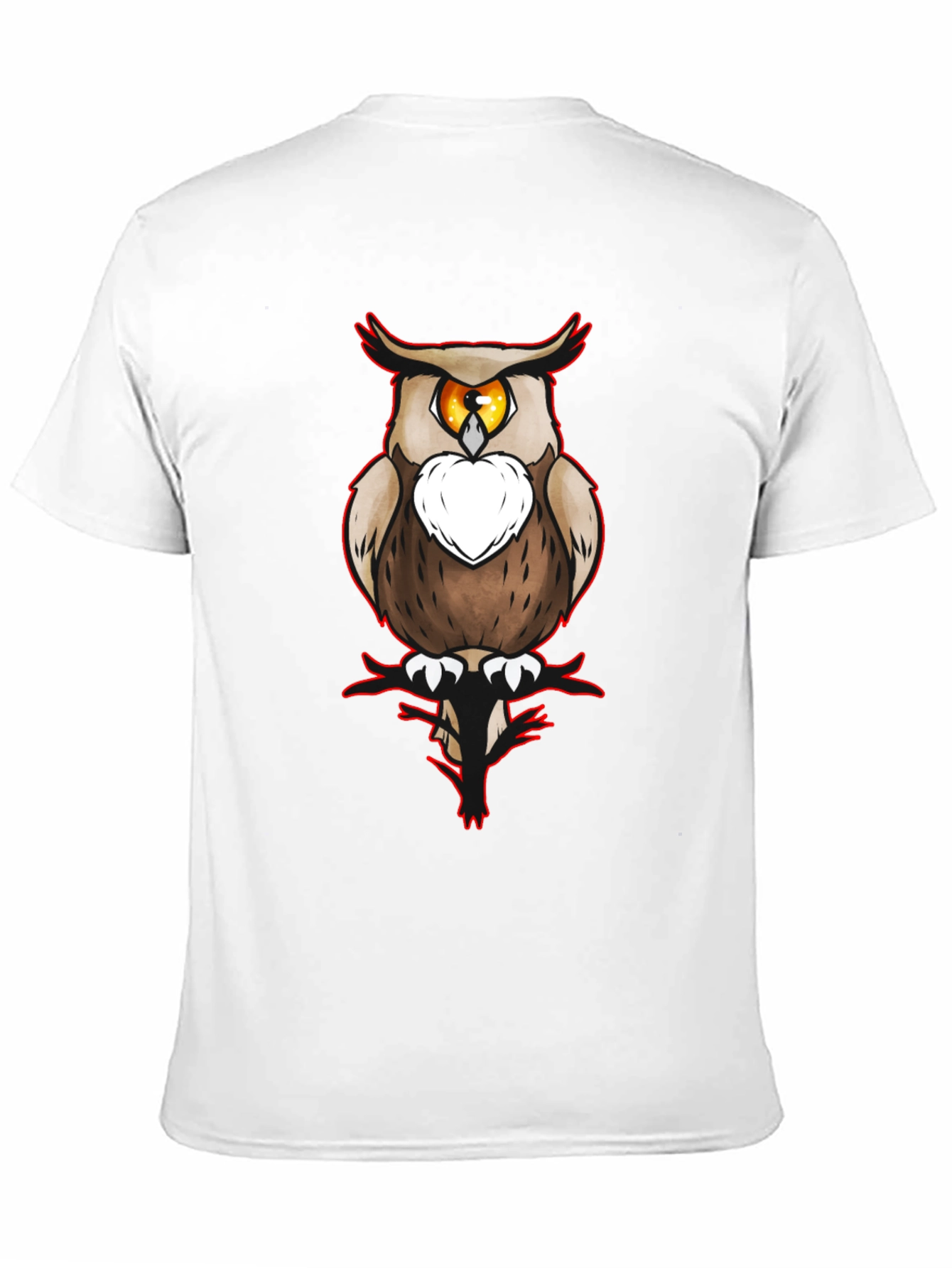 Owl Graphic Print Black T-Shirt for Men