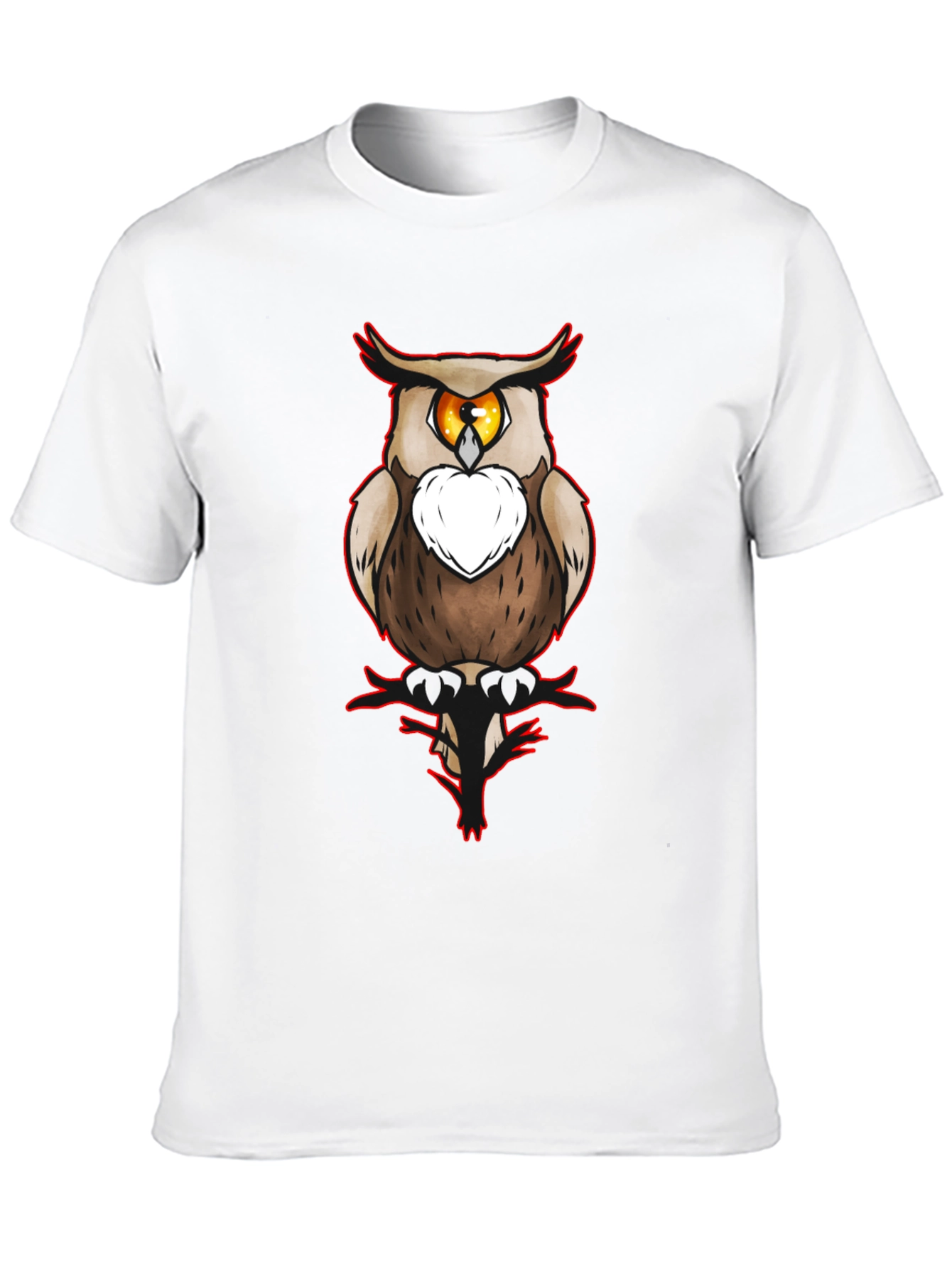 Owl Graphic Print Black T-Shirt for Men