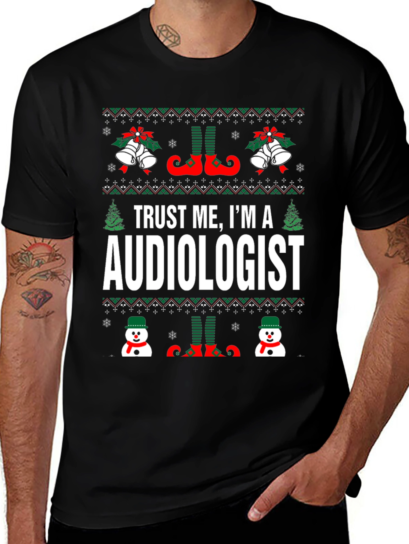 Funny Audiologist Ugly Christmas T-Shirt