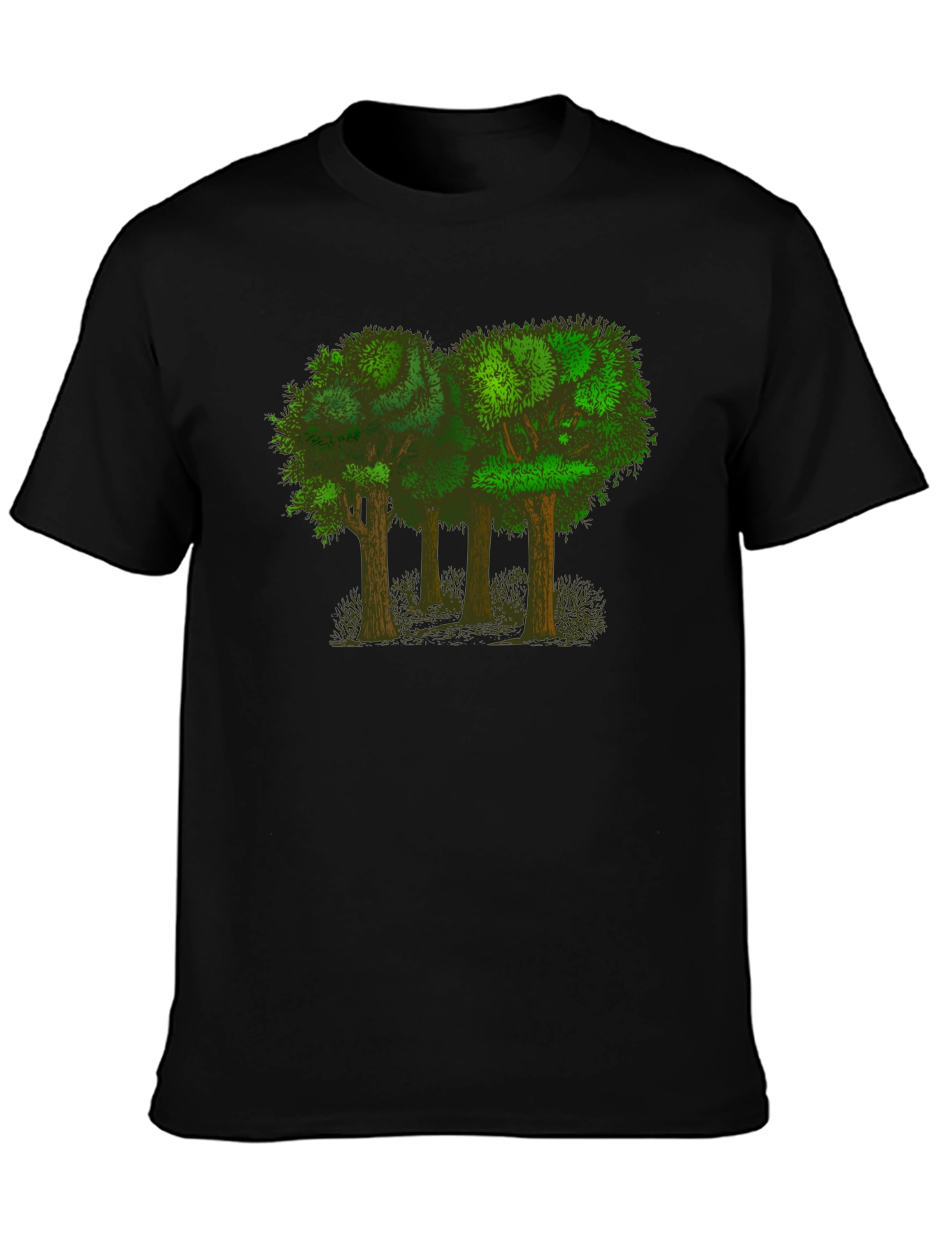 Arboreal Tee: Forest Graphic Black T-Shirt