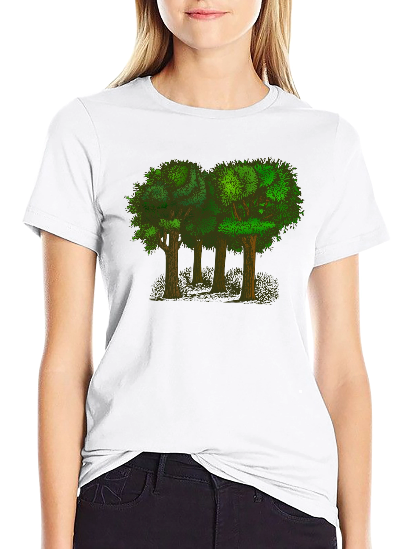 Arboreal Tee: Forest Graphic Black T-Shirt