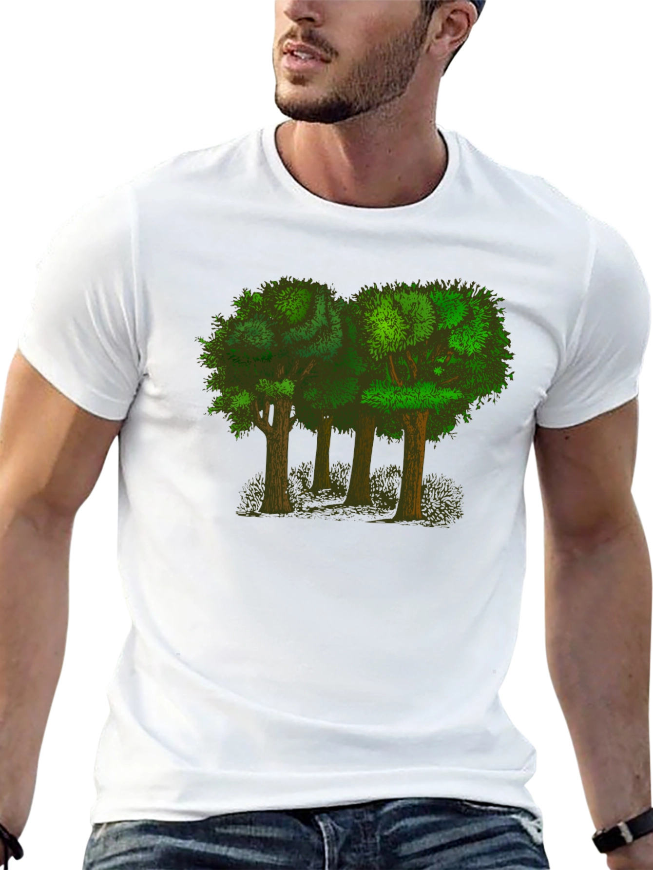 Arboreal Tee: Forest Graphic Black T-Shirt