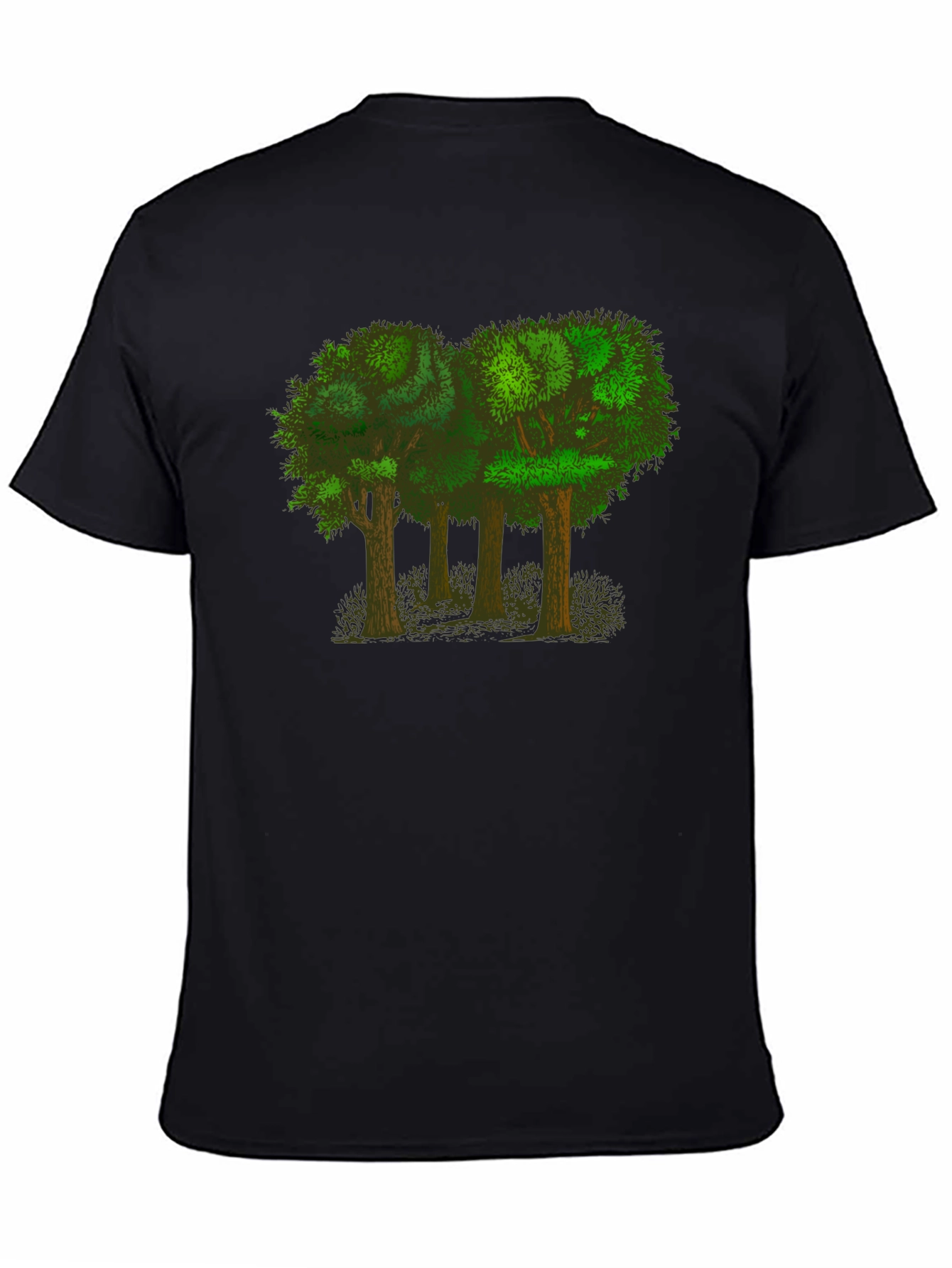 Arboreal Tee: Forest Graphic Black T-Shirt