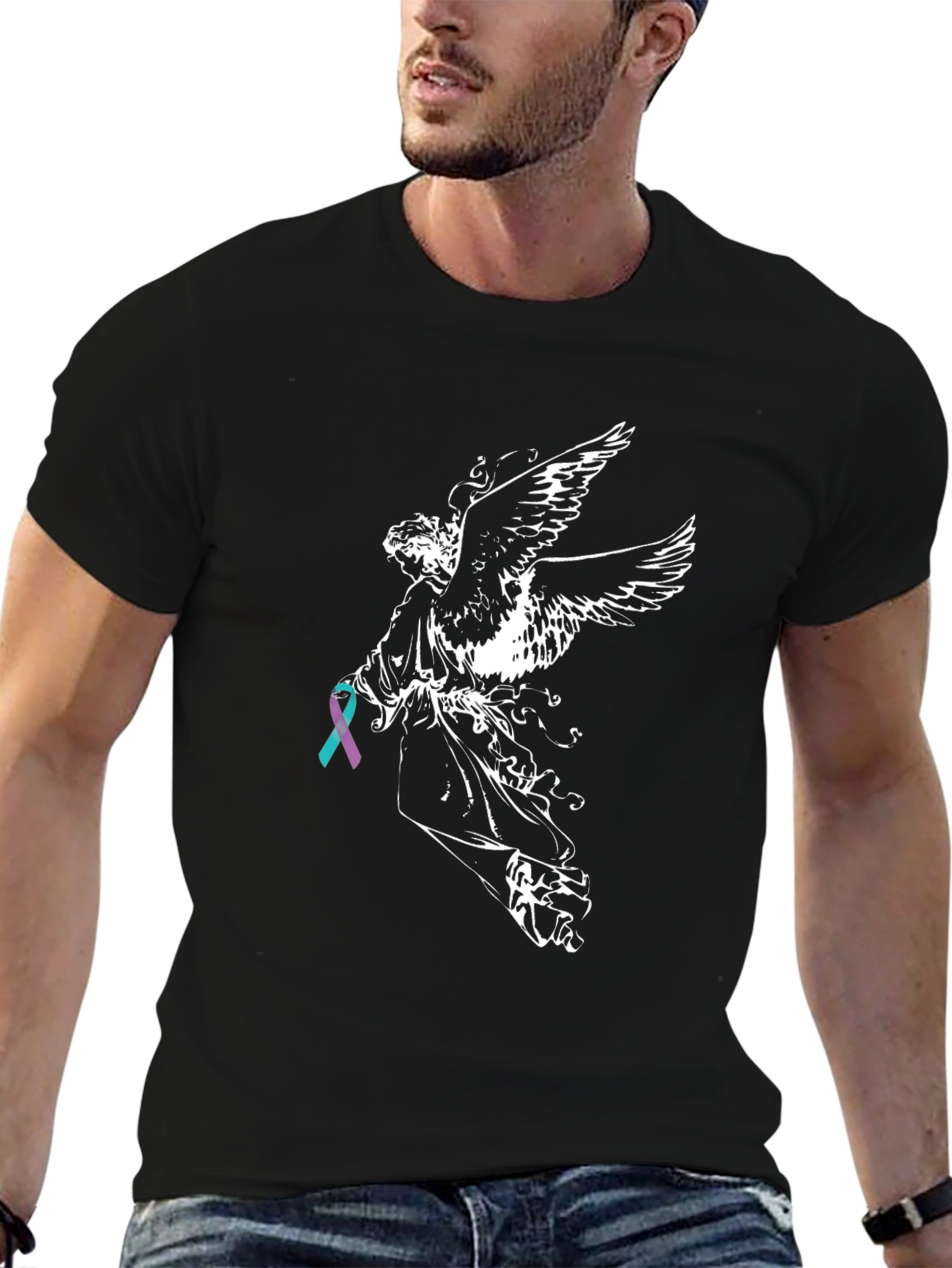 Angel Wings Ribbon Graphic T-Shirt