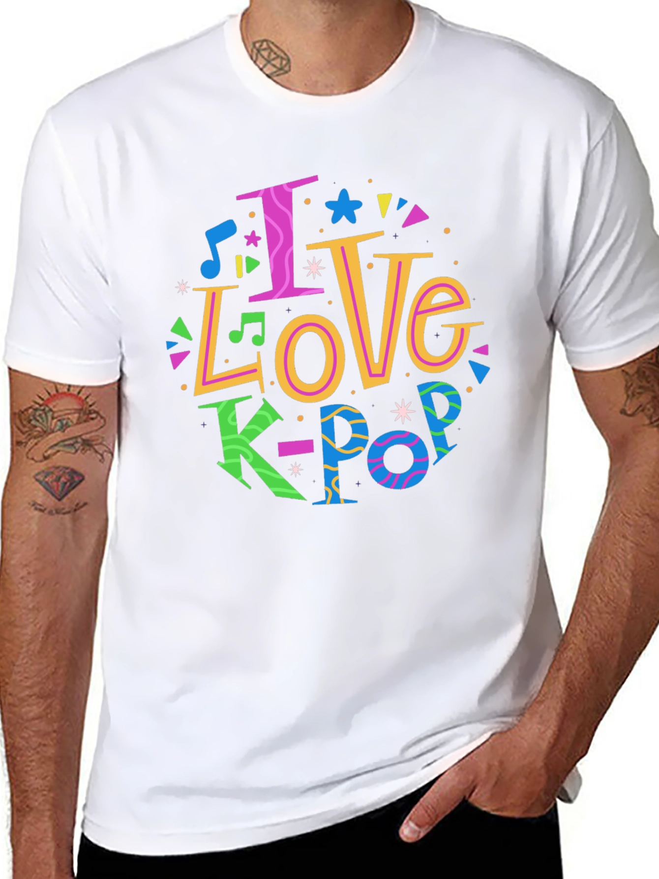 I Love K-Pop Graphic Tee - Black Unisex T-Shirt