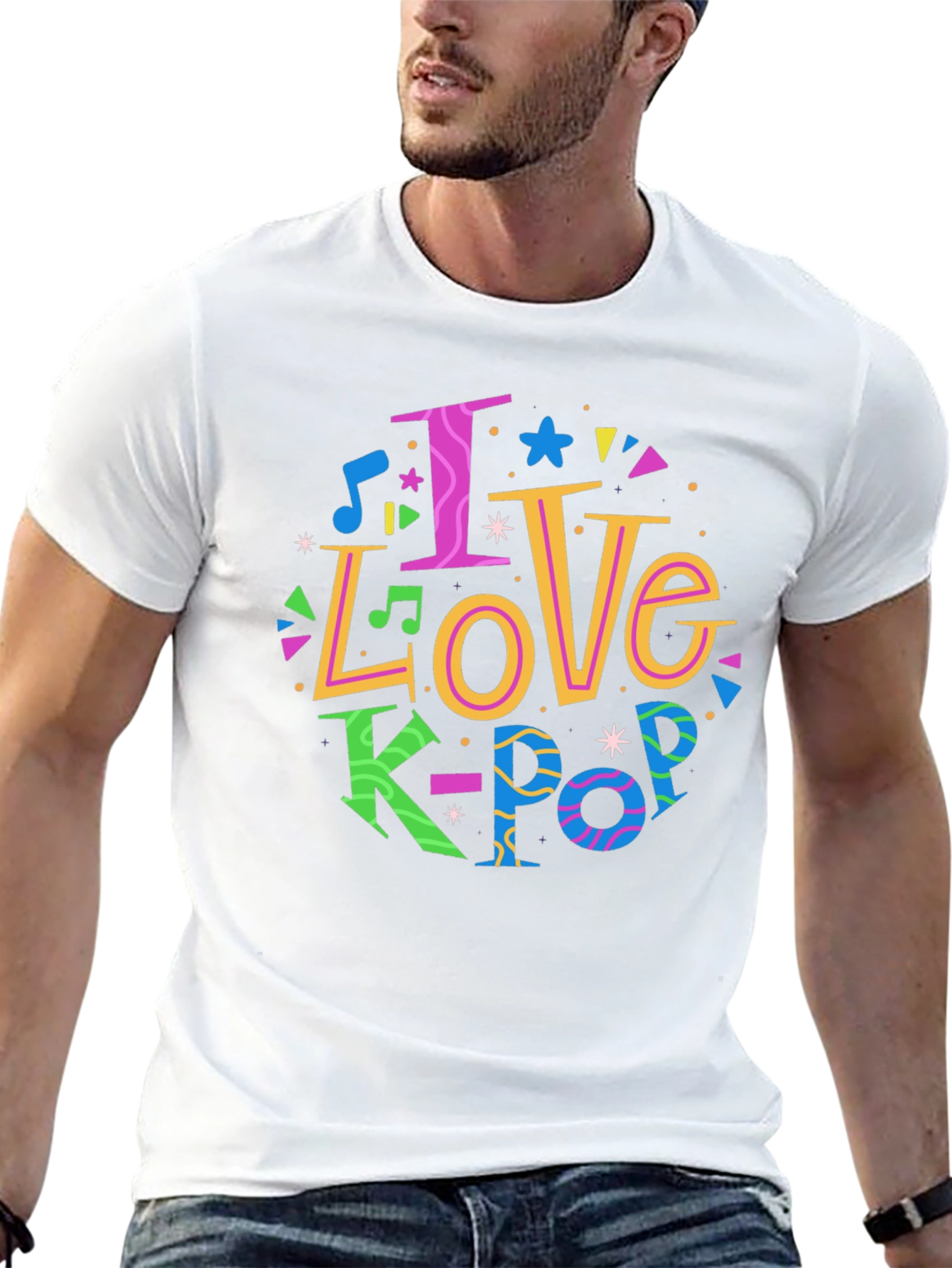 I Love K-Pop Graphic Tee - Black Unisex T-Shirt