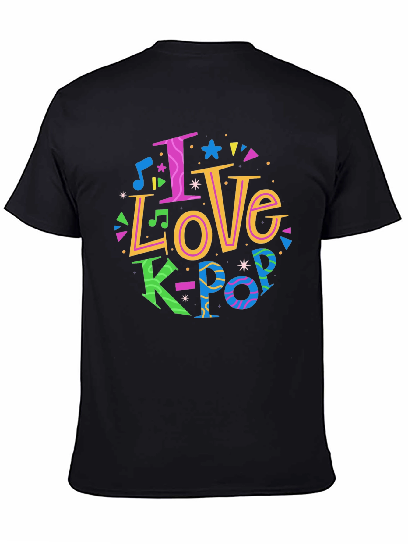 I Love K-Pop Graphic Tee - Black Unisex T-Shirt