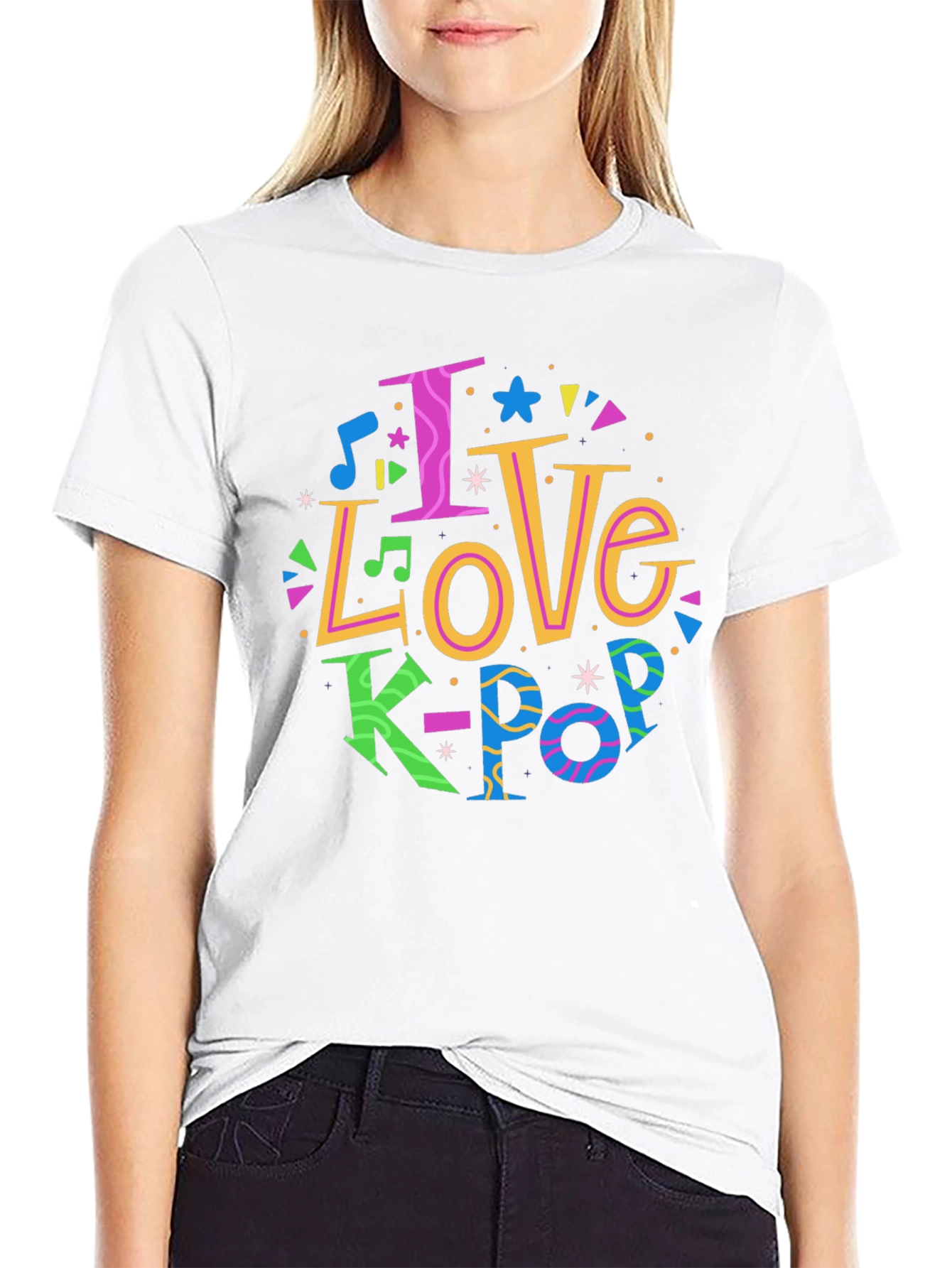 I Love K-Pop Graphic Tee - Black Unisex T-Shirt