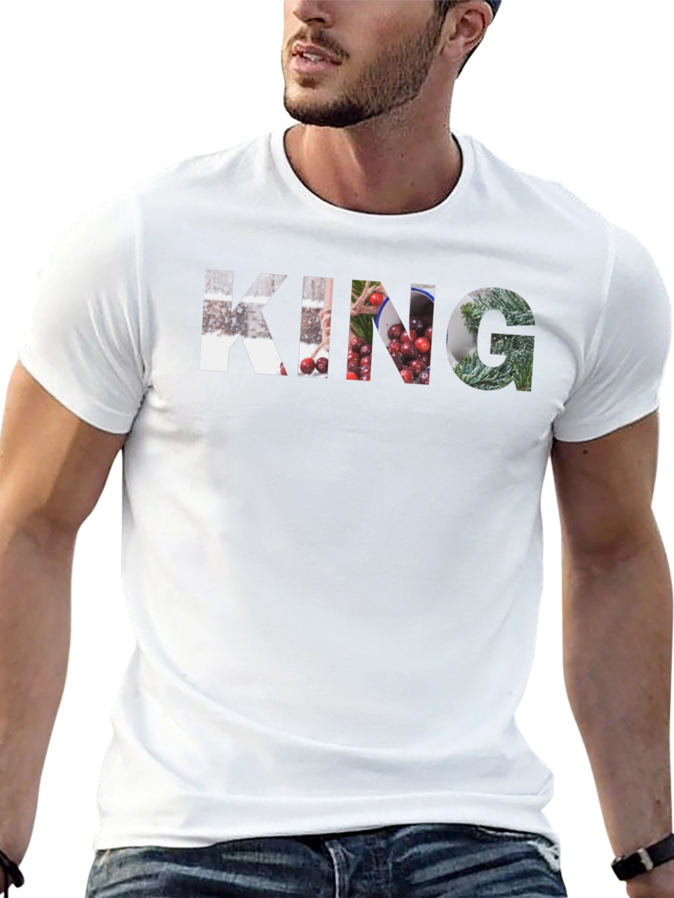King Graphic Print Black T-Shirt