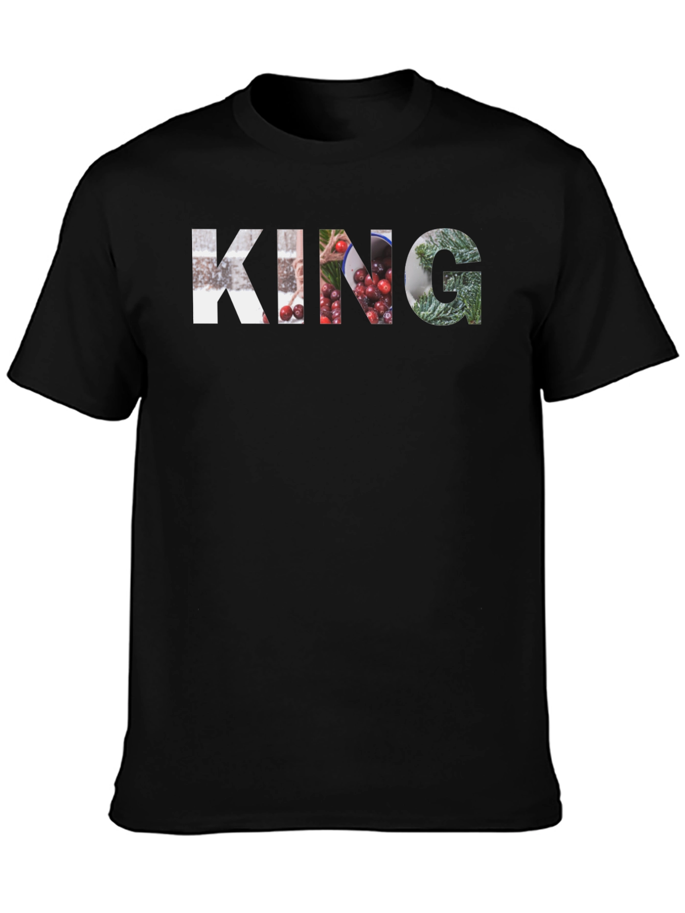 King Graphic Print Black T-Shirt