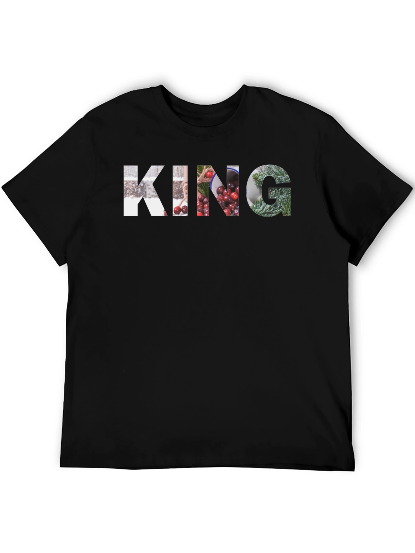 King Graphic Print Black T-Shirt