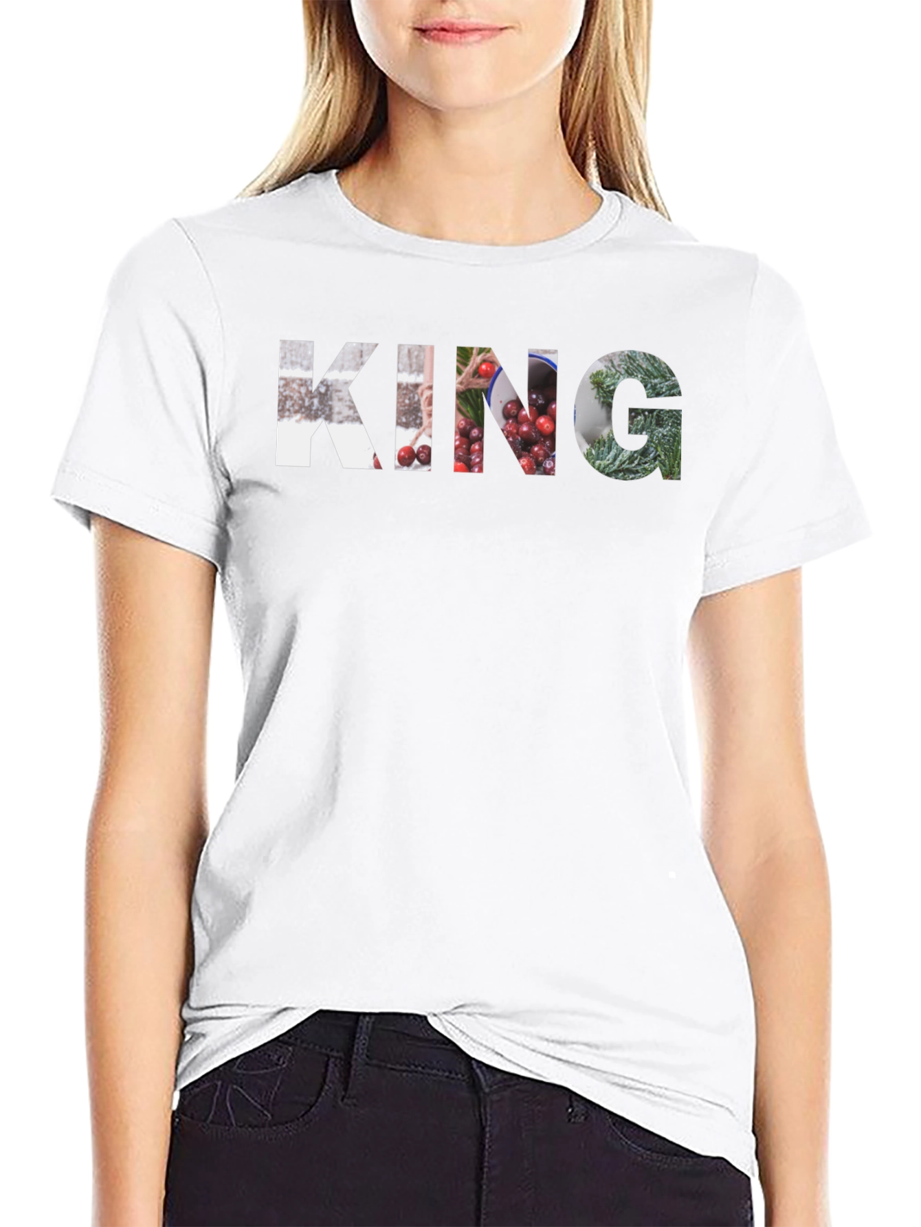 King Graphic Print Black T-Shirt