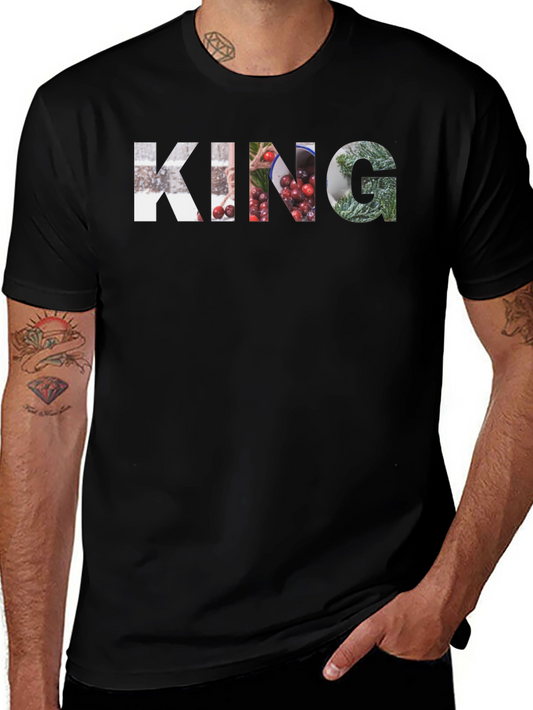 King Graphic Print Black T-Shirt