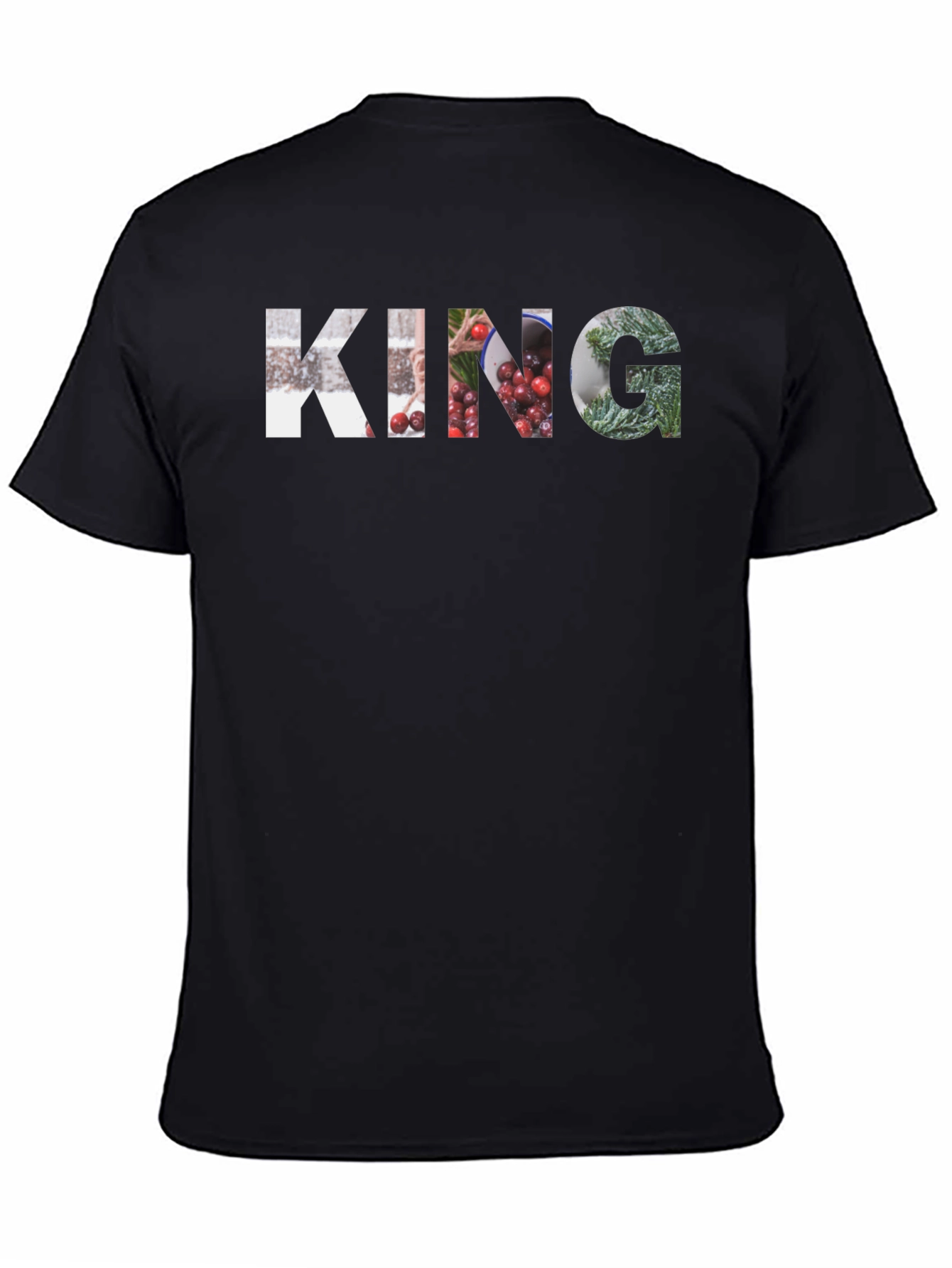 King Graphic Print Black T-Shirt