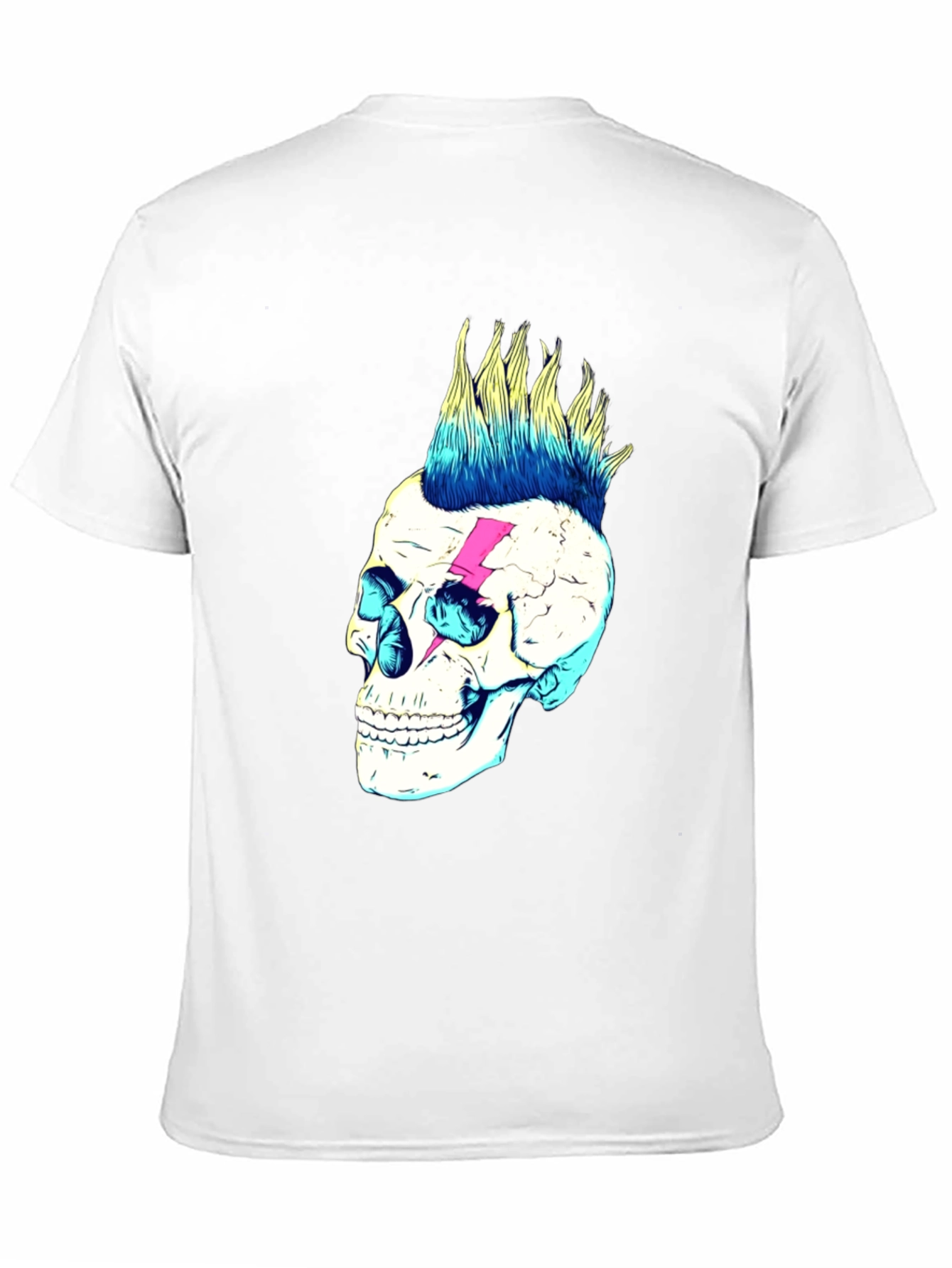 Skull Lightning Bolt Graphic Tee - Black