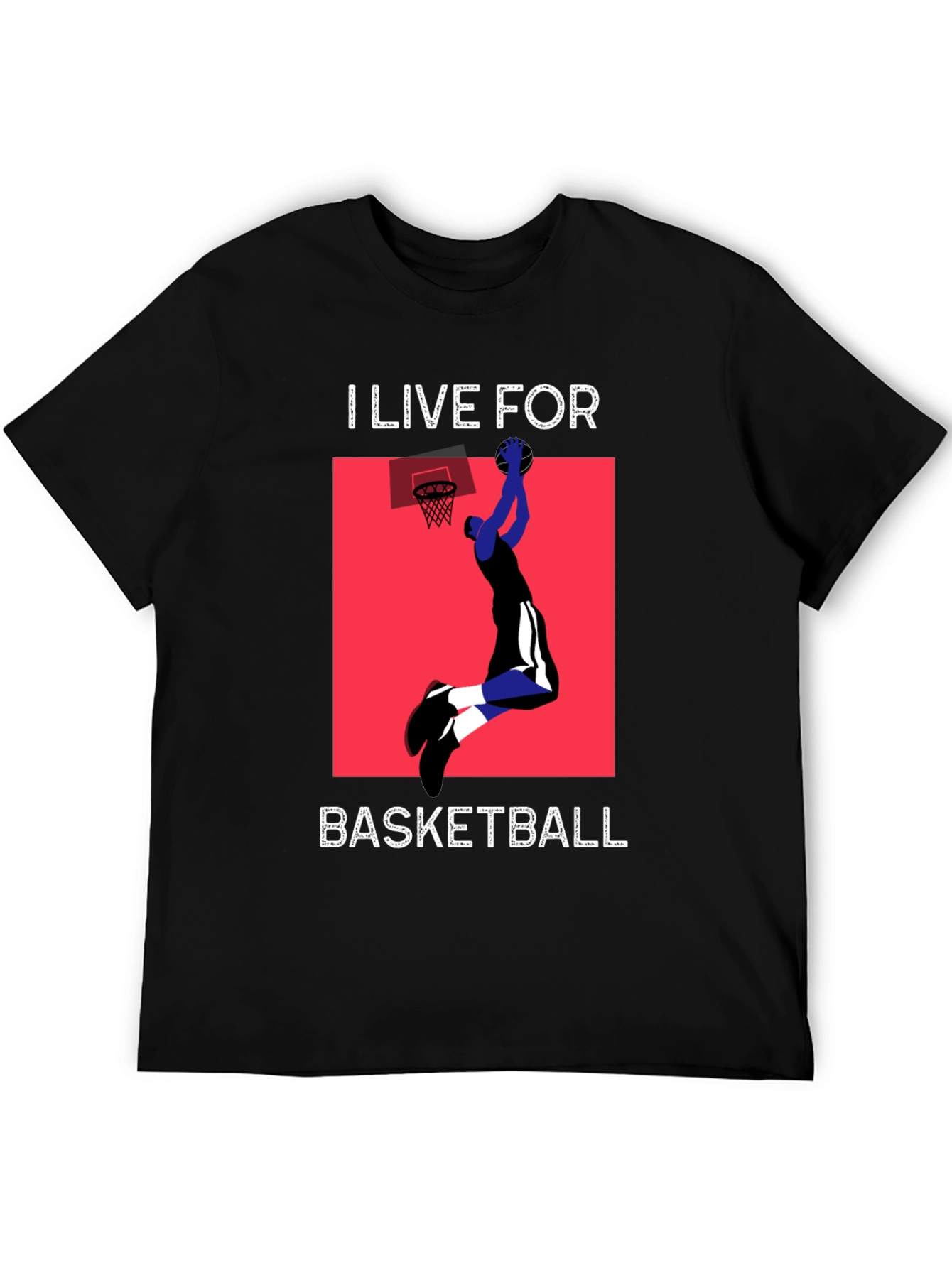 I Live For Basketball Black Graphic Tee