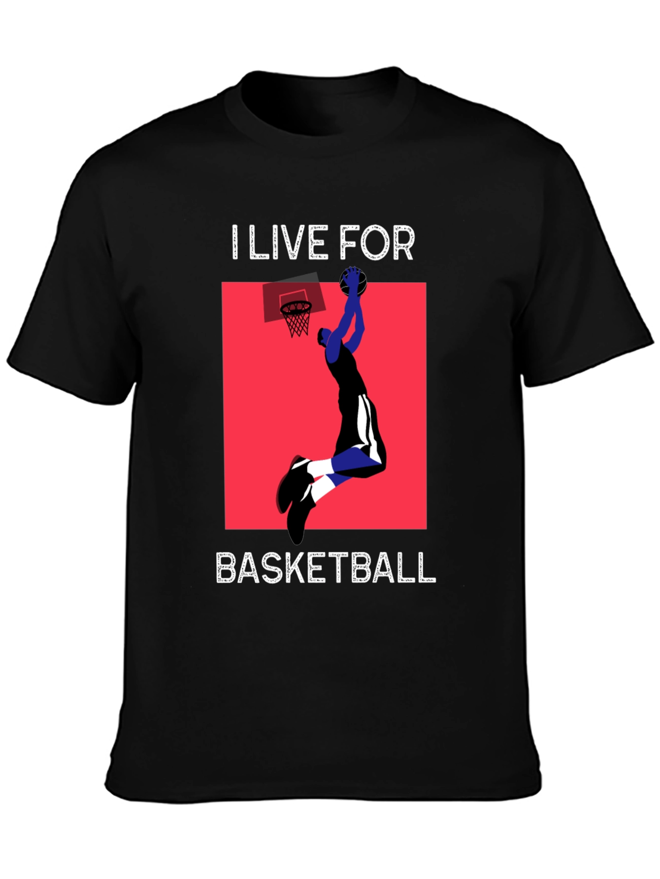 I Live For Basketball Black Graphic Tee