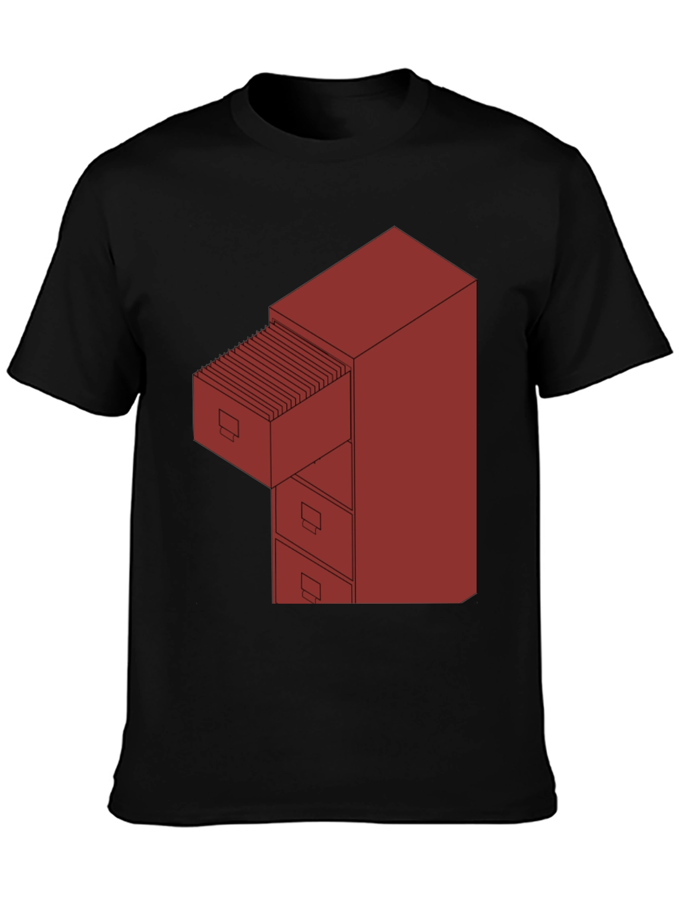 File Cabinet Graphic Tee - Black Casual Shirt