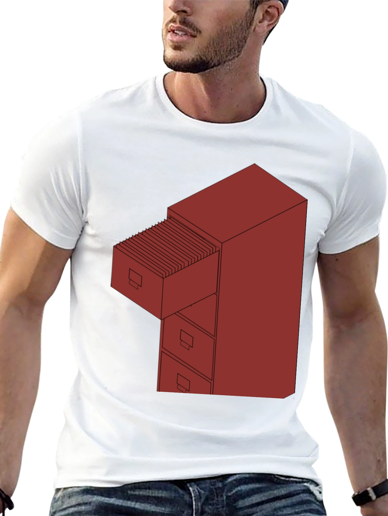 File Cabinet Graphic Tee - Black Casual Shirt