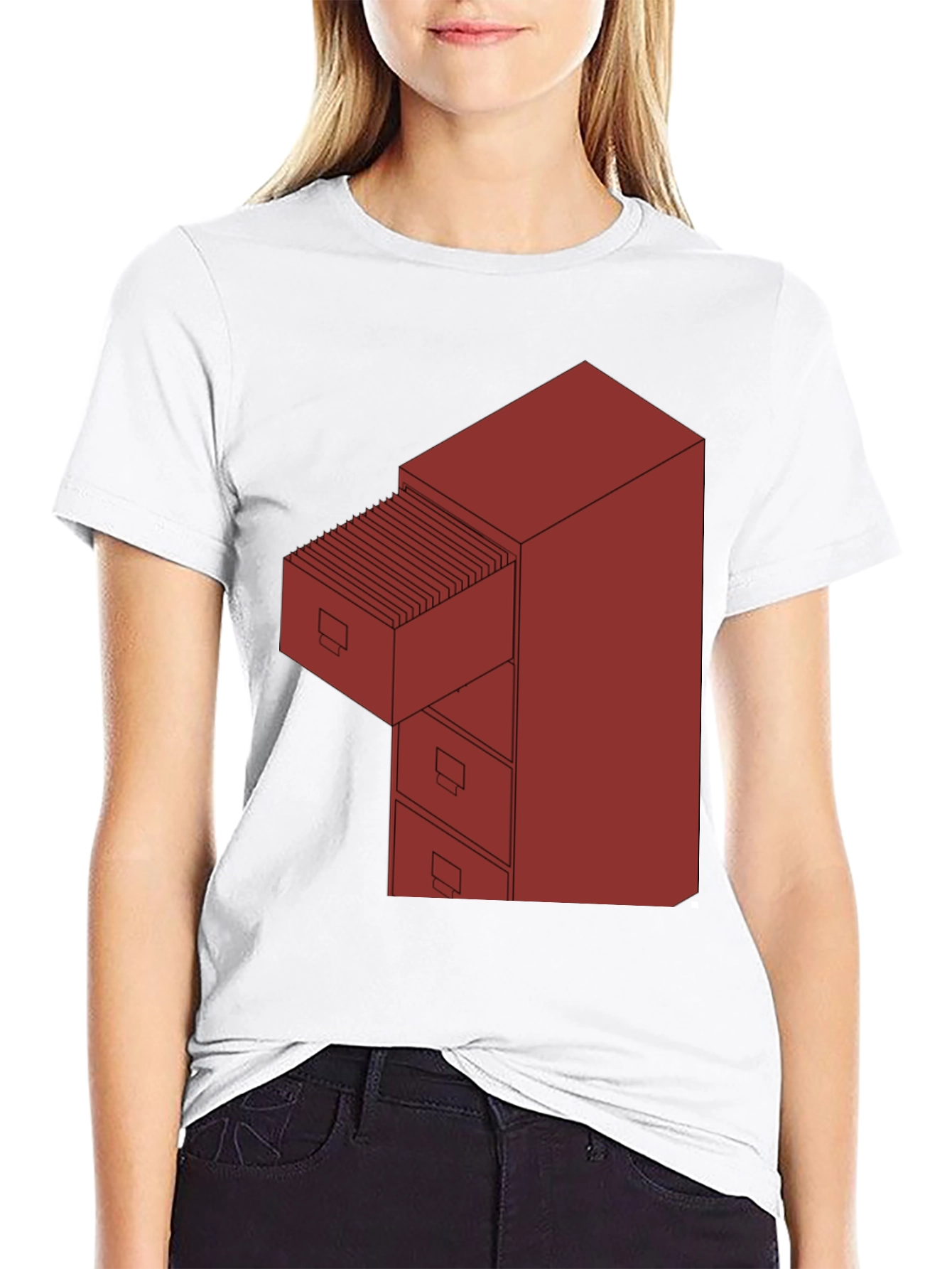 File Cabinet Graphic Tee - Black Casual Shirt