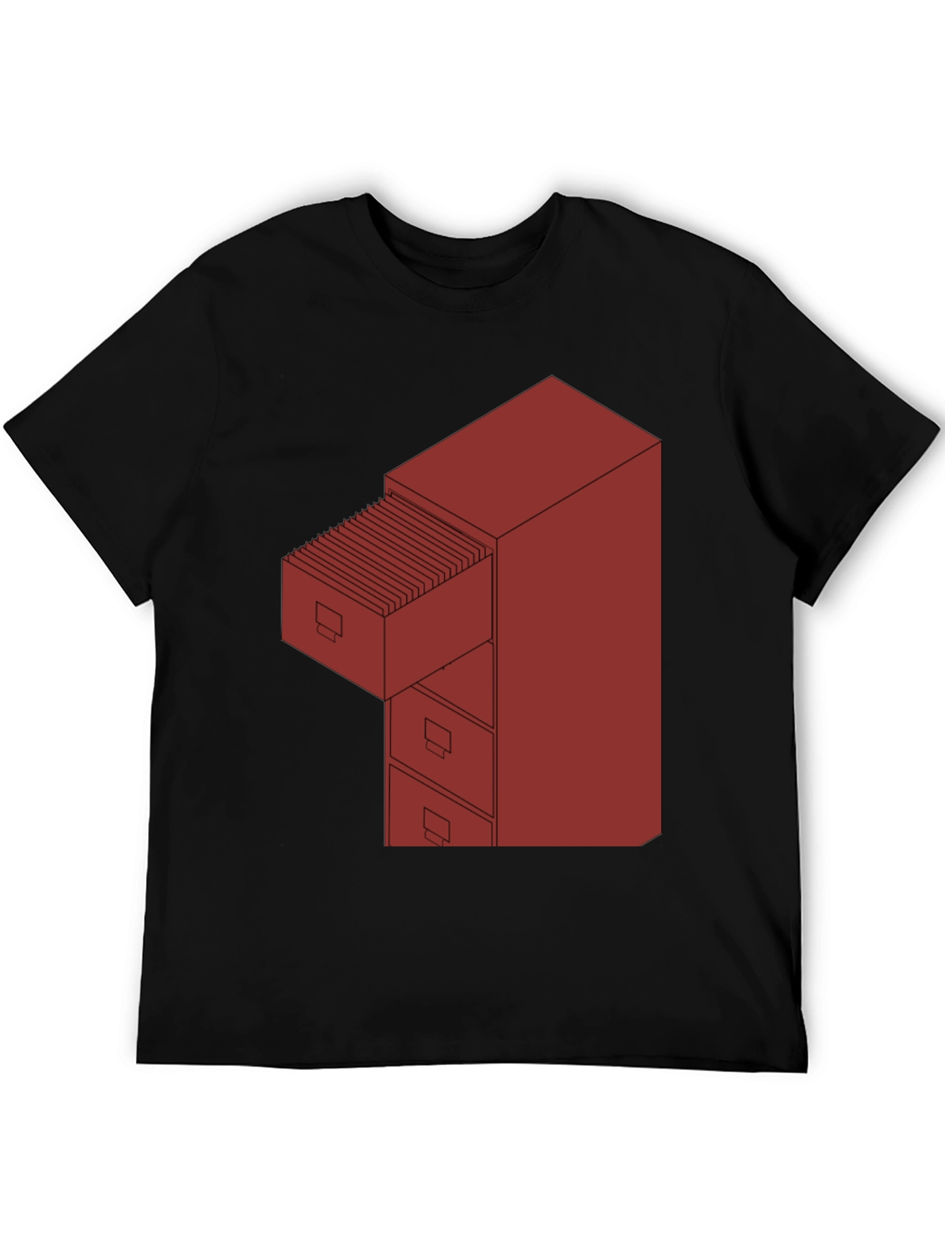 File Cabinet Graphic Tee - Black Casual Shirt