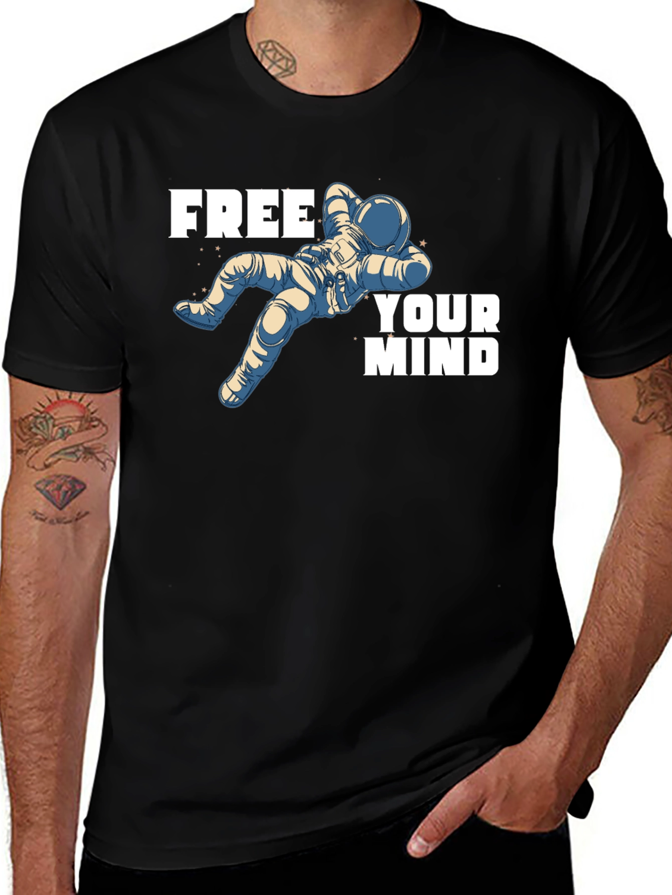 Relaxed Astronaut Black T-Shirt