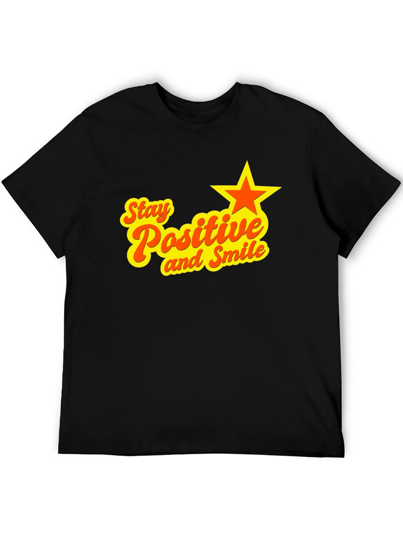 Stay Positive and Smile Black Graphic Tee