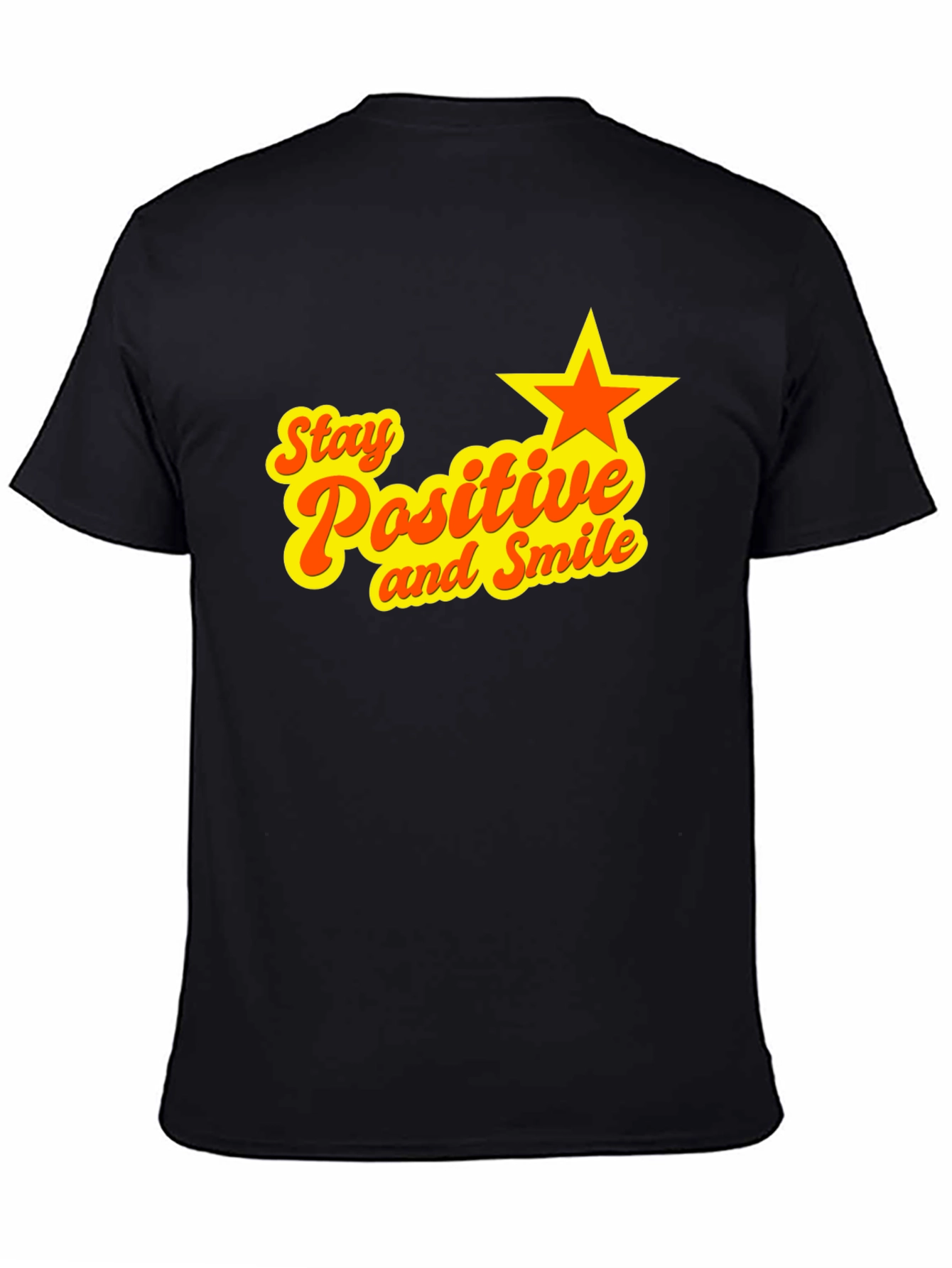Stay Positive and Smile Black Graphic Tee