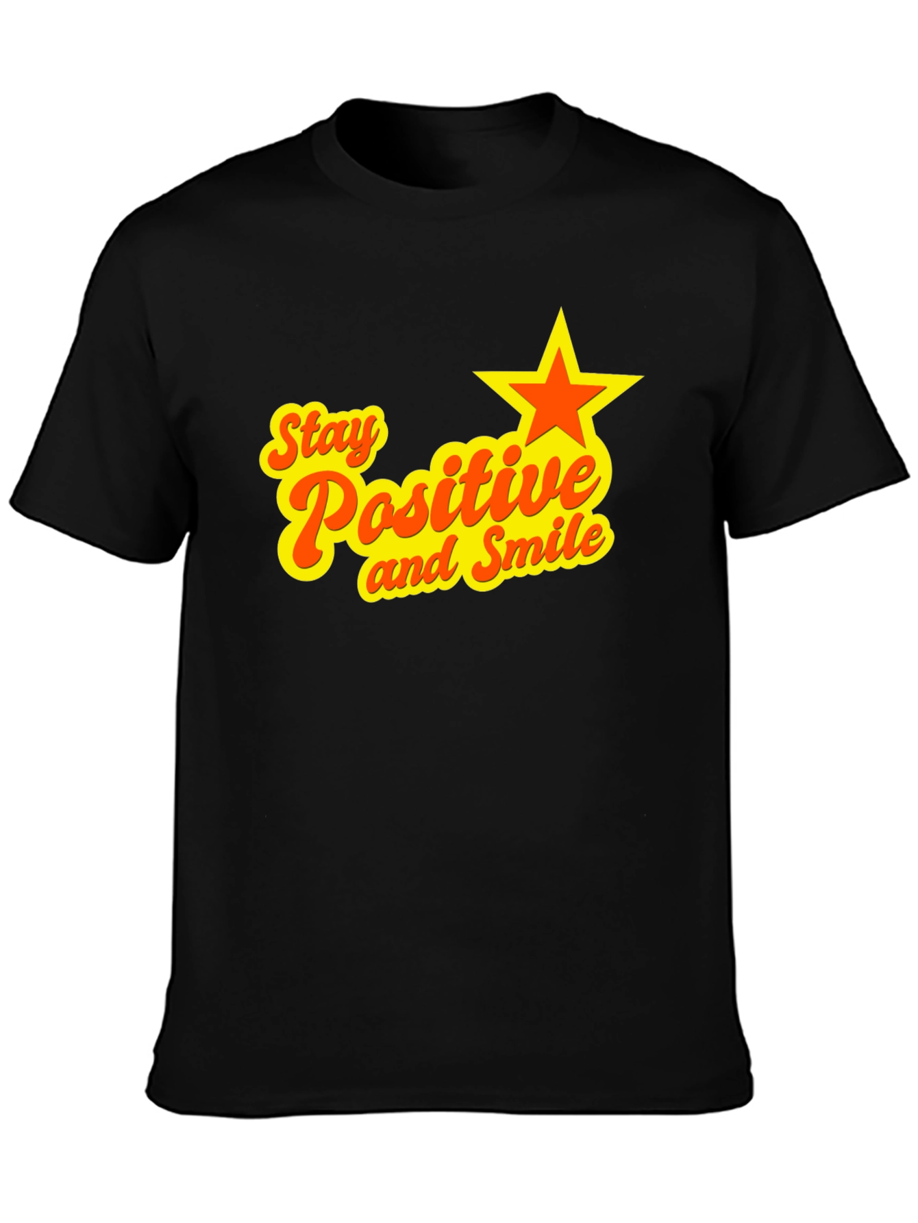 Stay Positive and Smile Black Graphic Tee